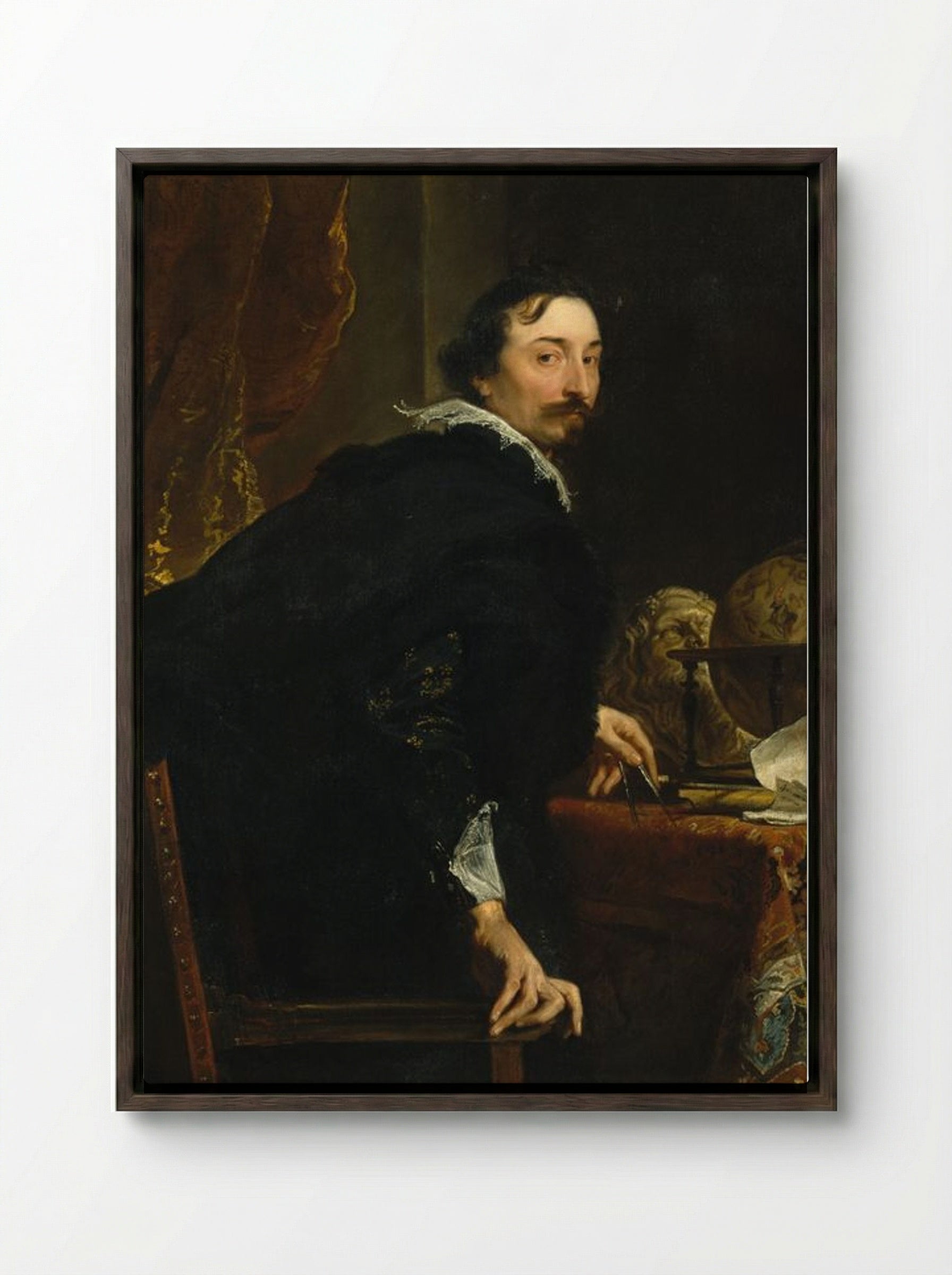 Lucas van Uffel - Anthony van Dyck - Framed Canvas Dark Wood