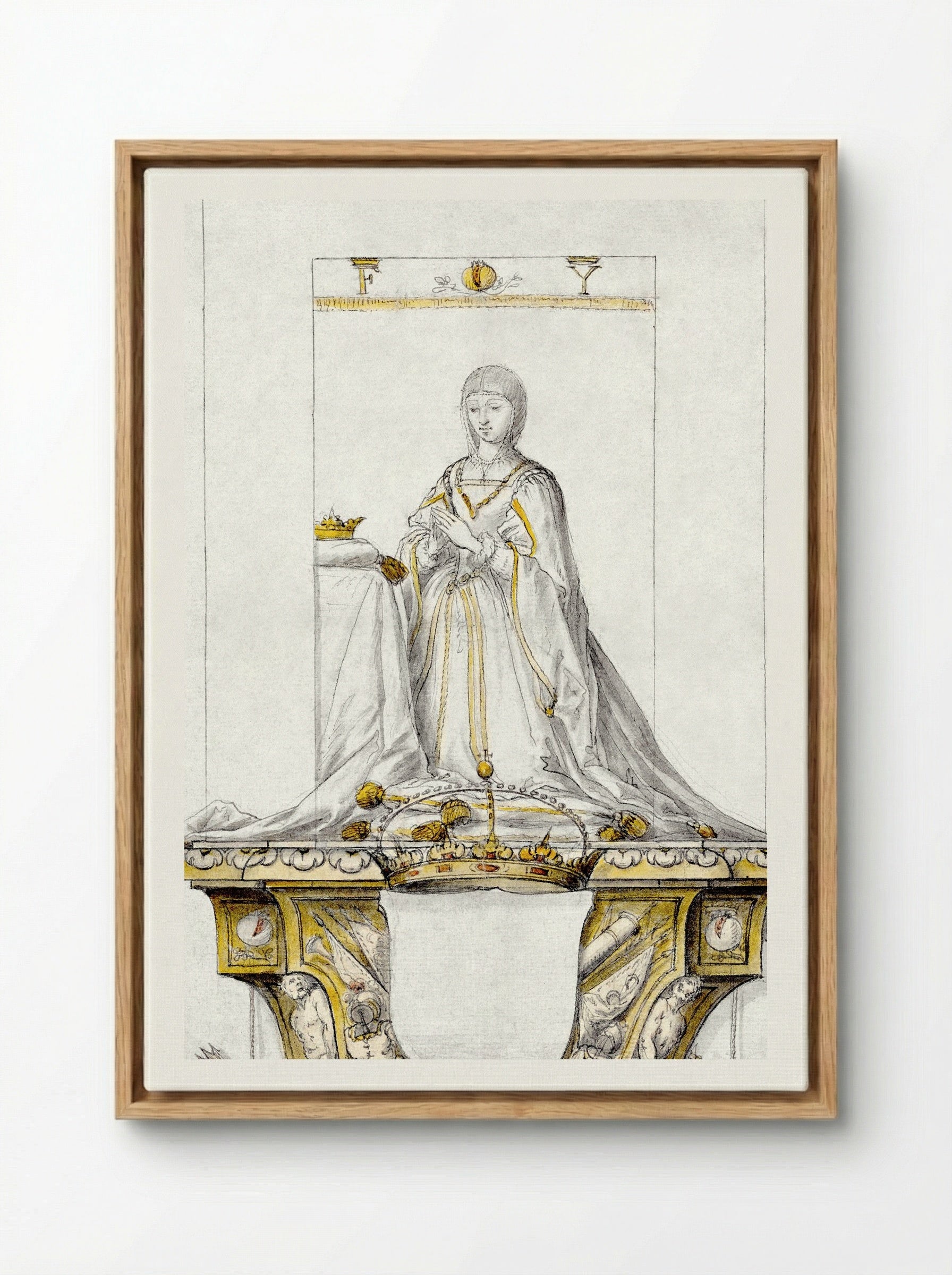 Study for a Statue of Queen Isabella - Pedro Mena y Medrano - Framed Canvas Wood