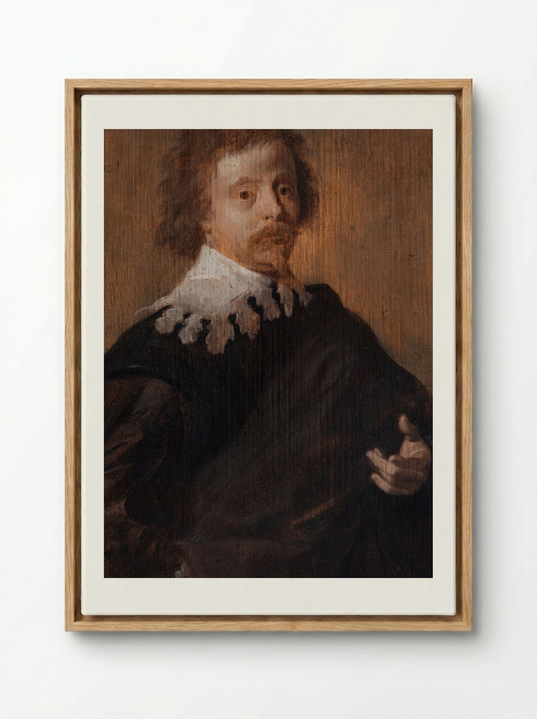 Portrait of Cornelis van Poelenburgh - Anthony van Dyck - Framed Canvas Wood