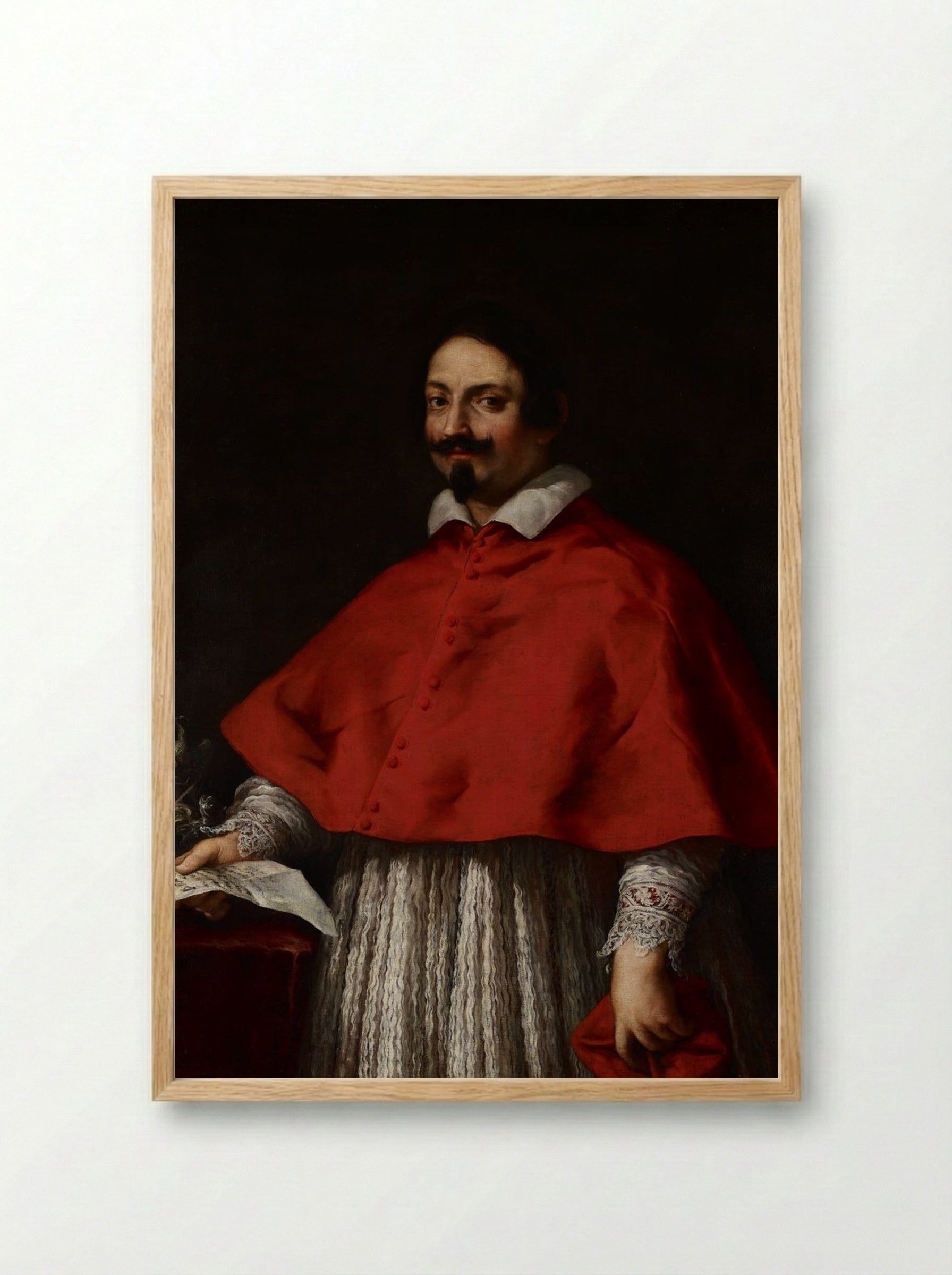 Portrait of Cardinal Pietro Maria Borghese - Giovanni Battista Gaulli - Framed Print Wood