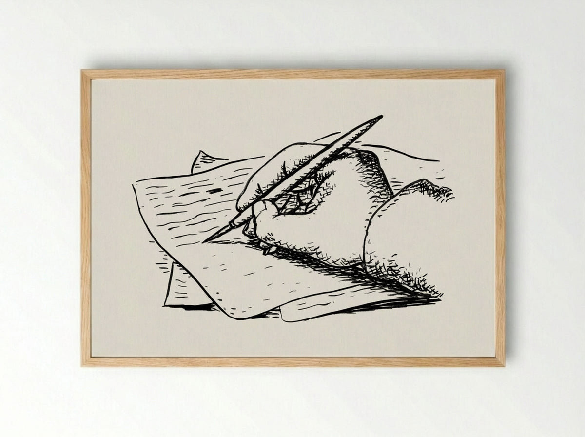 Writing Hand - Leo Gestel - Framed Print Wood