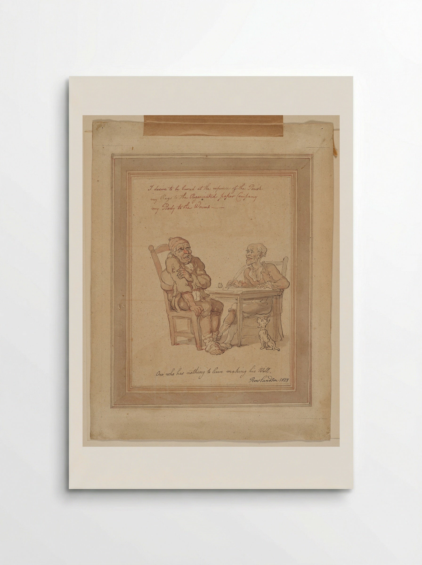 One Who Has Nothing to Leave Making His Will - Thomas Rowlandson - Poster