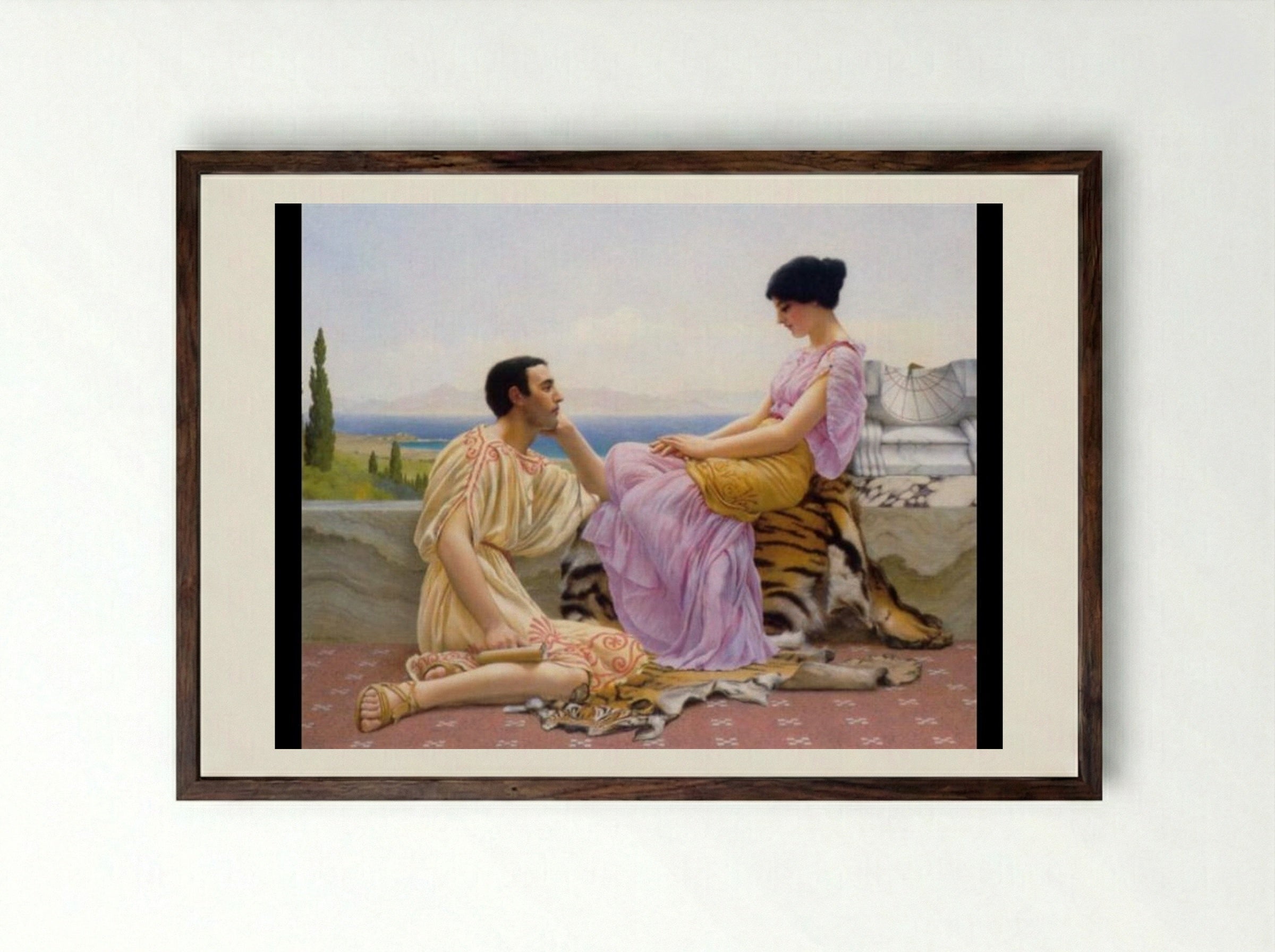 Youth and Time - John William Godward - Framed Print Dark Wood