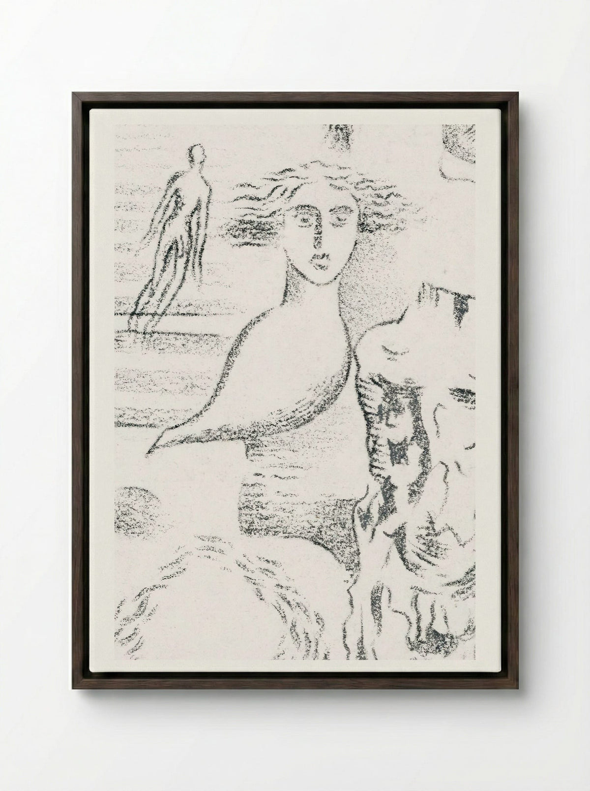 Design for Urne Buriall – Ghosts - Paul Nash - Framed Canvas Dark Wood