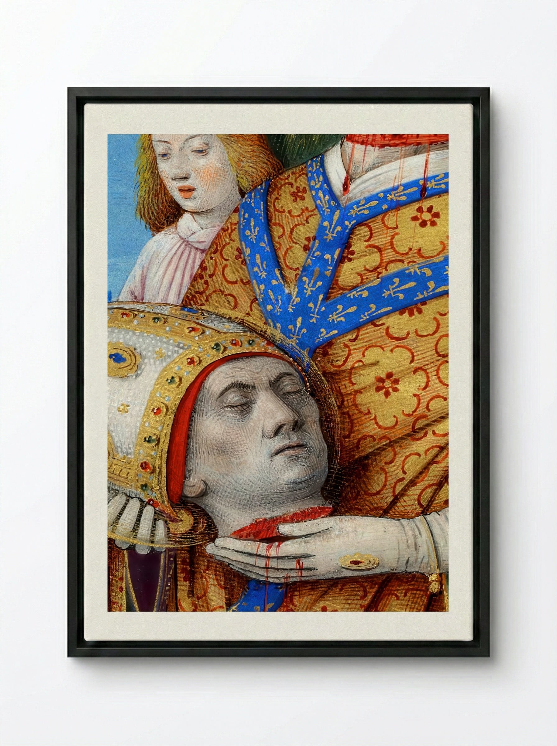 The Martyrdom of Saint Denis - Fine Art Print - Framed Canvas Black