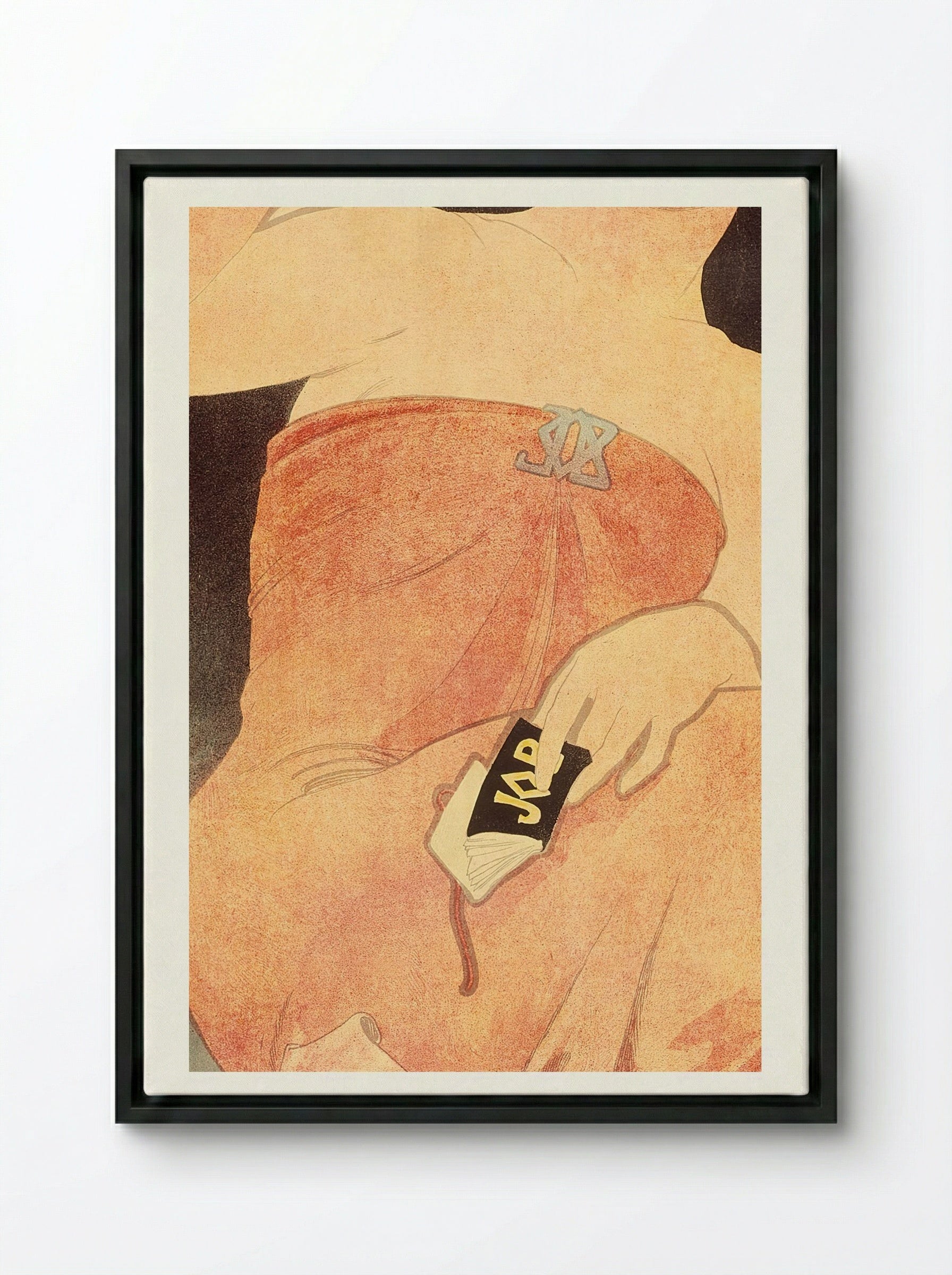 Job Cigarette Advertisement - Alphonse Mucha - Framed Canvas Black