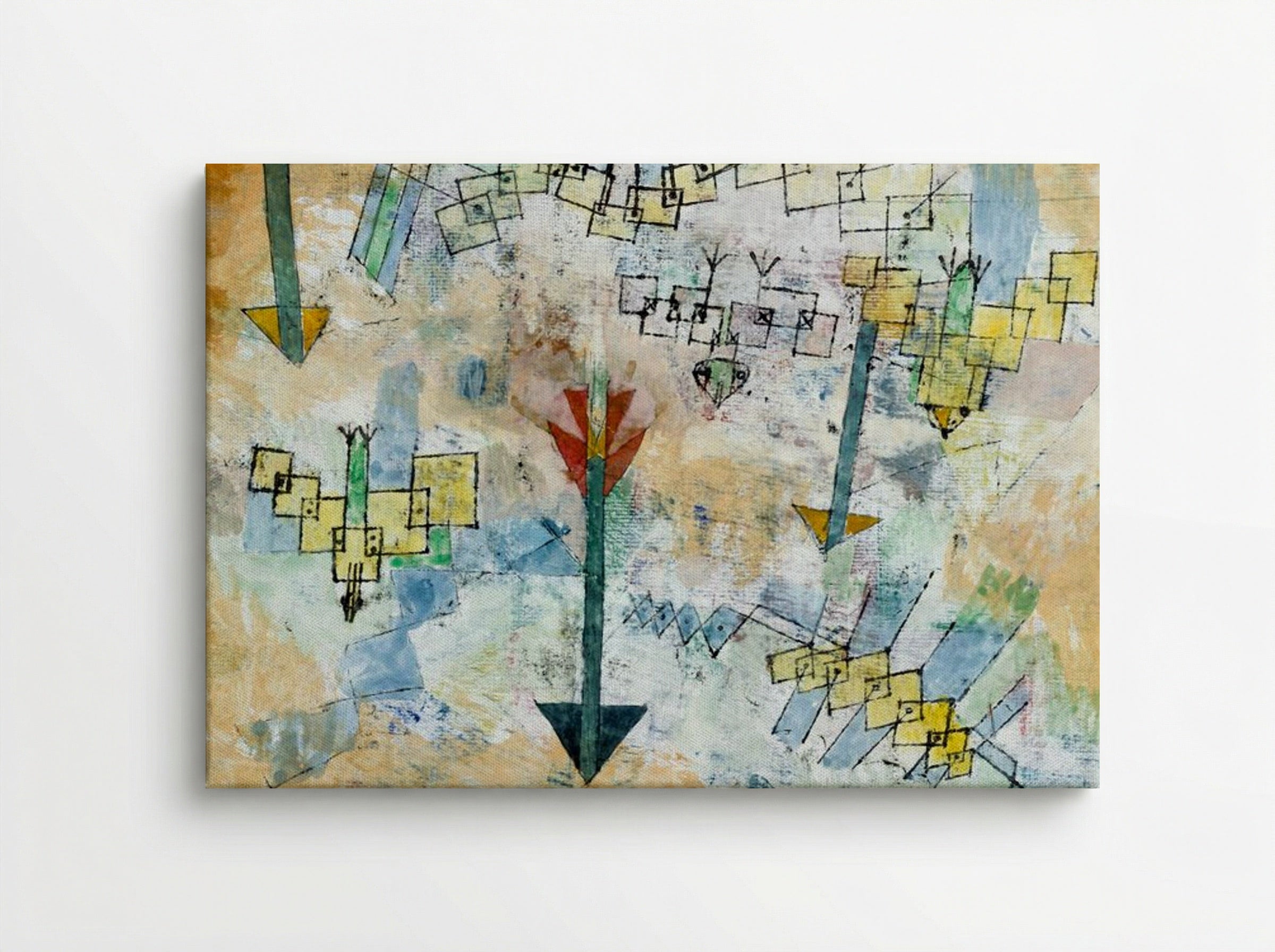 Birds Swooping Down and Arrows - Paul Klee - Canvas