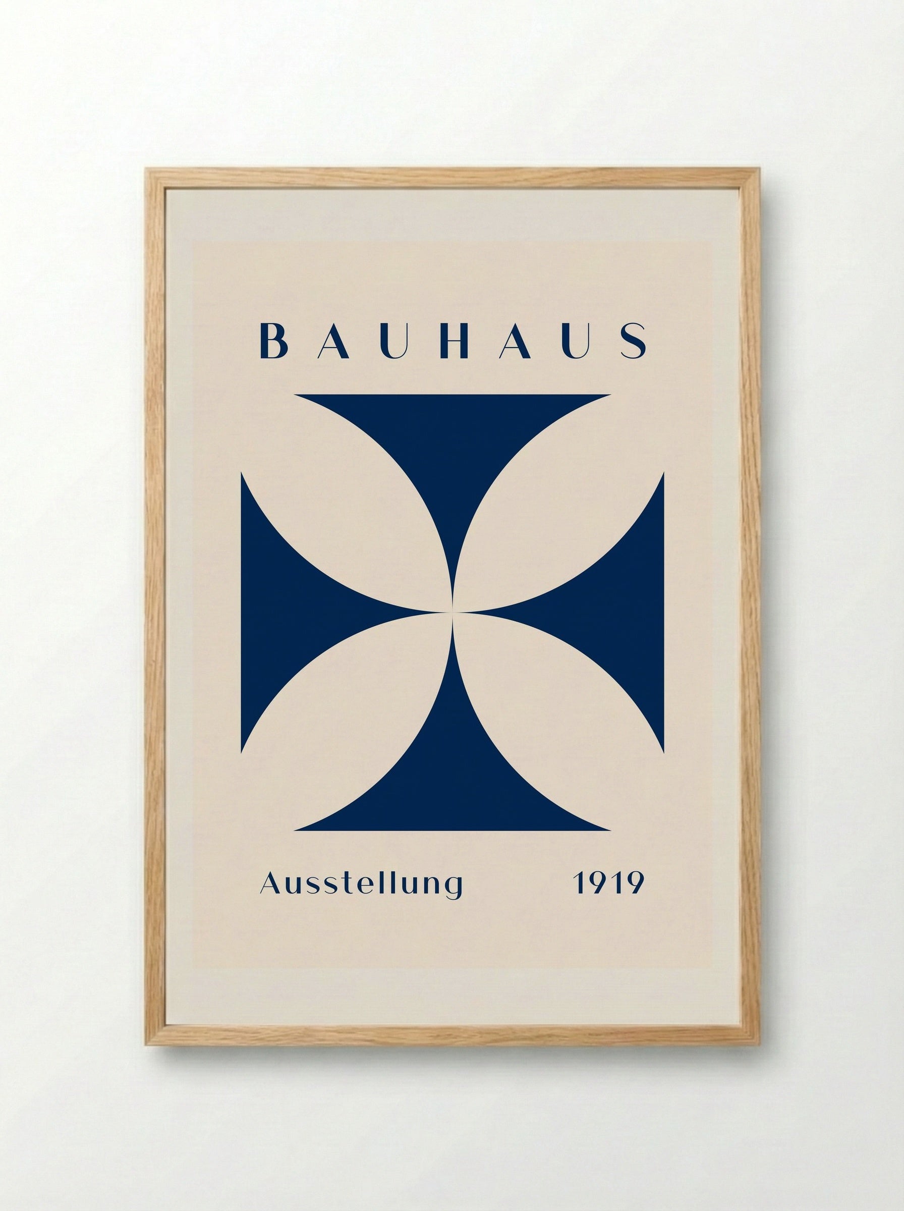 Bauhaus Ausstellung in Blue (1919) - Framed Print Wood