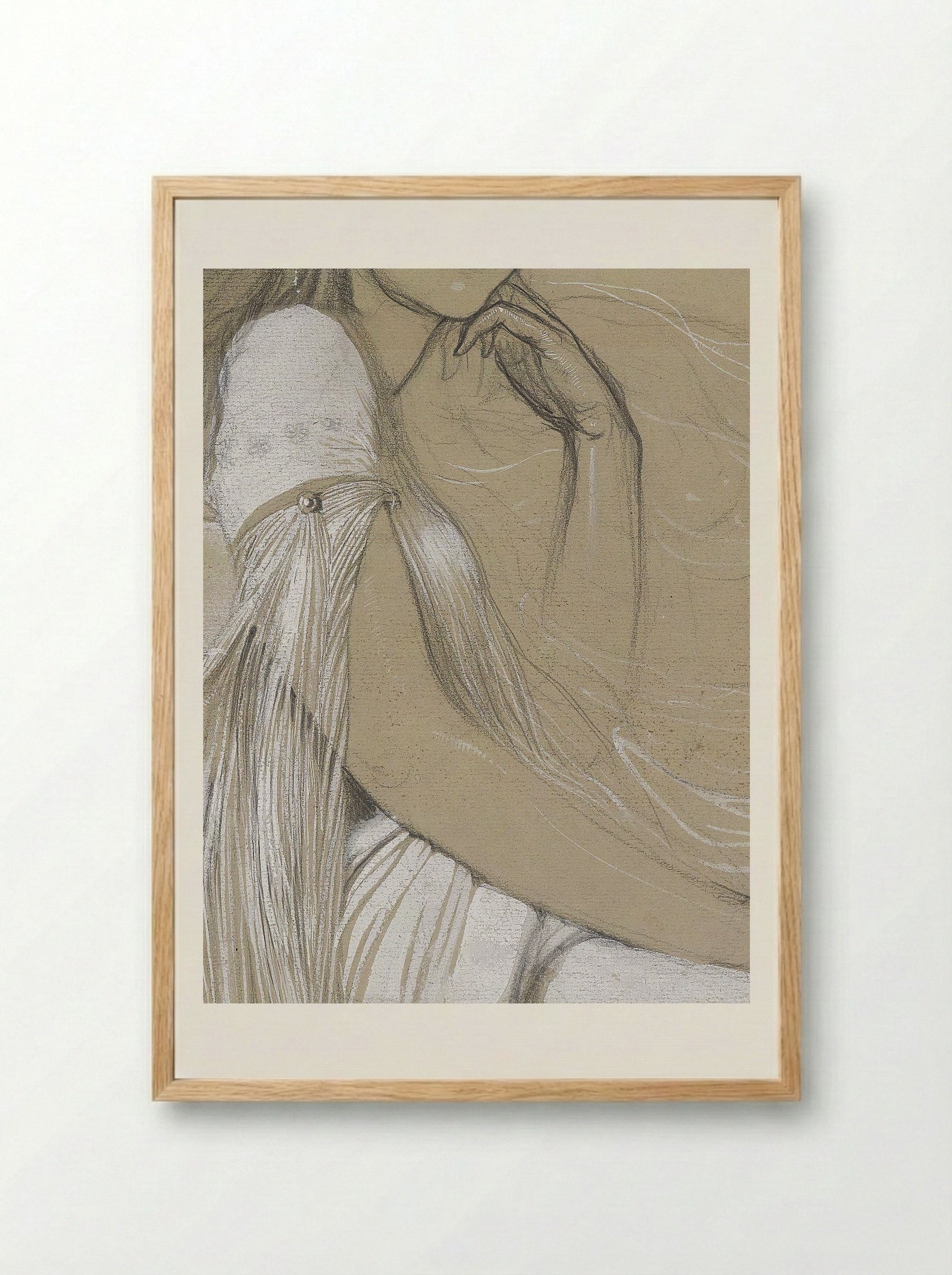 Study of Jaroslava Mucha, the Artist's Daughter - Alphonse Mucha - Framed Print Wood