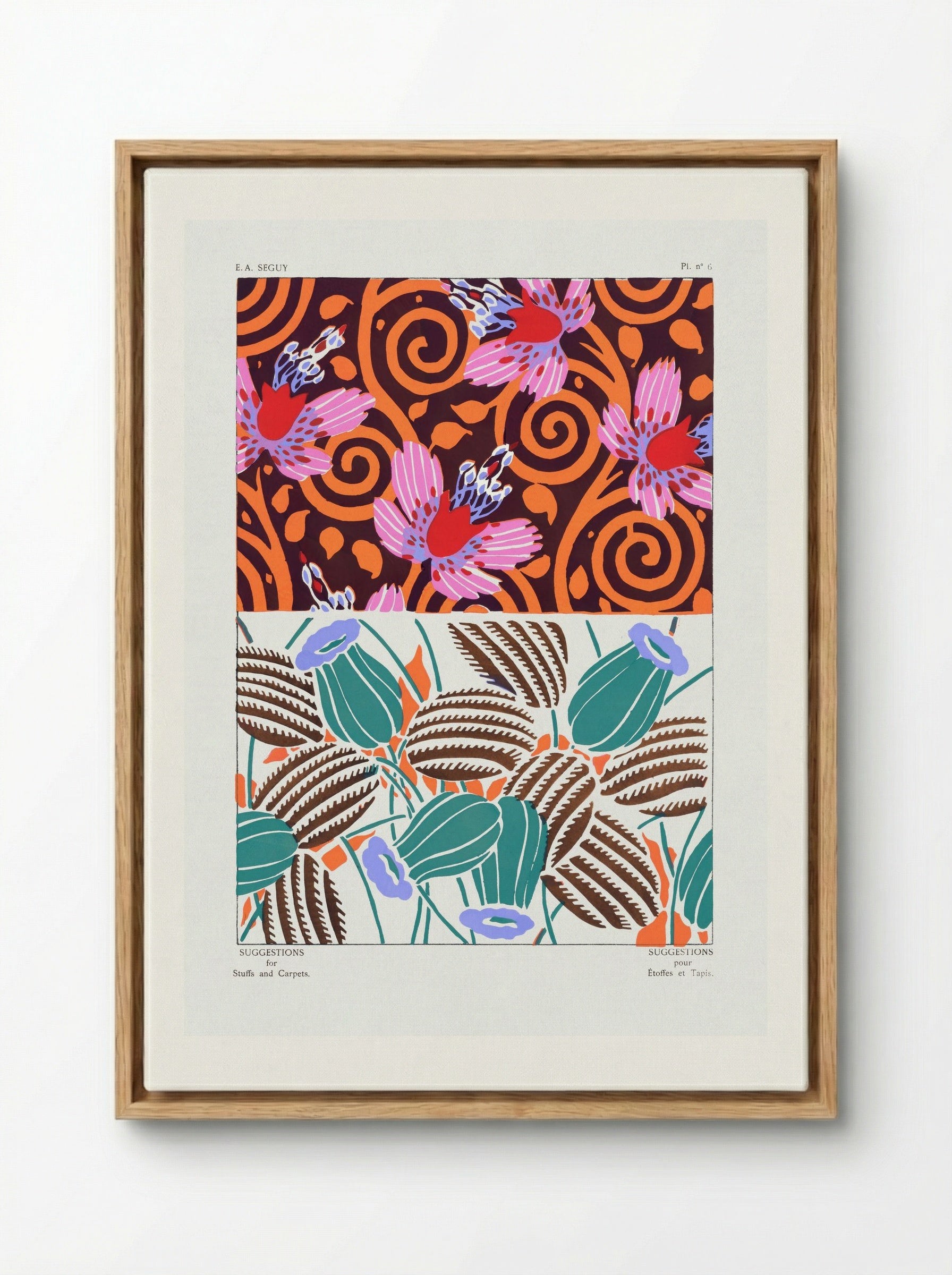 Suggestions for Stuffs and Carpets, Plate 11 - Émile-Allain Séguy - Framed Canvas Wood