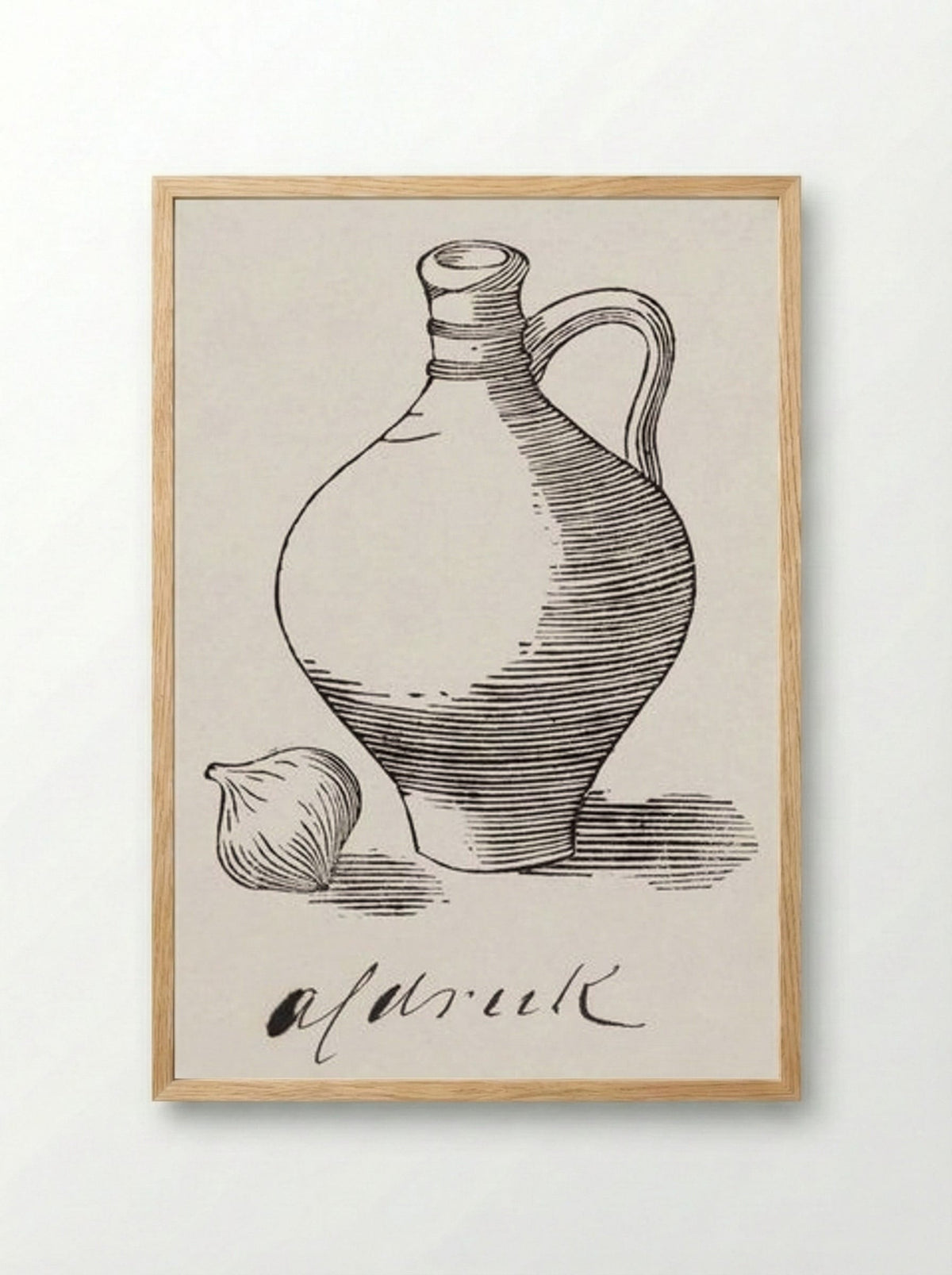 Still Life with Jug and Onion - Julie de Graag - Framed Print Wood
