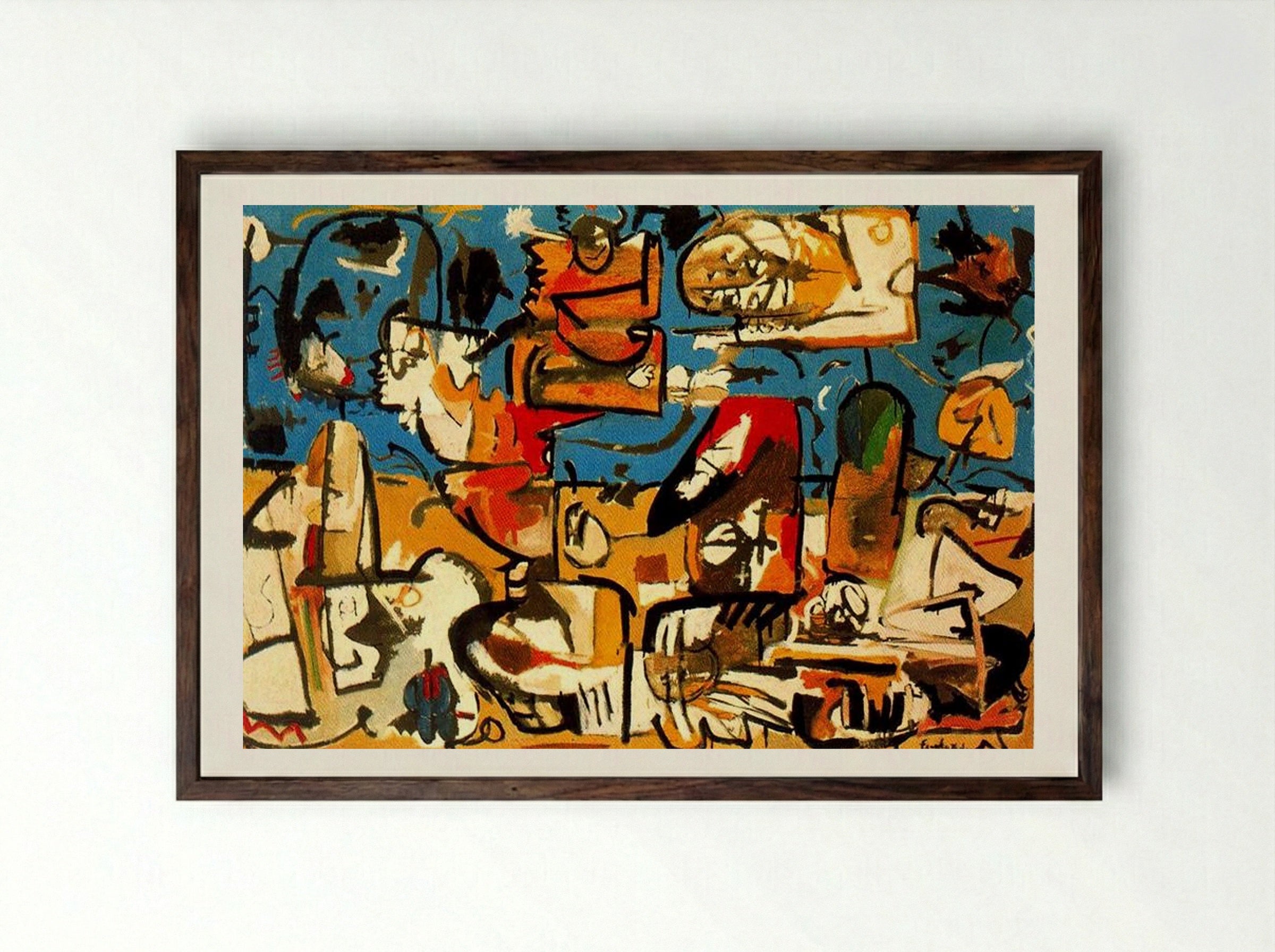 Untitled (Abstract Composition) - Helen Frankenthaler - Framed Print Dark Wood