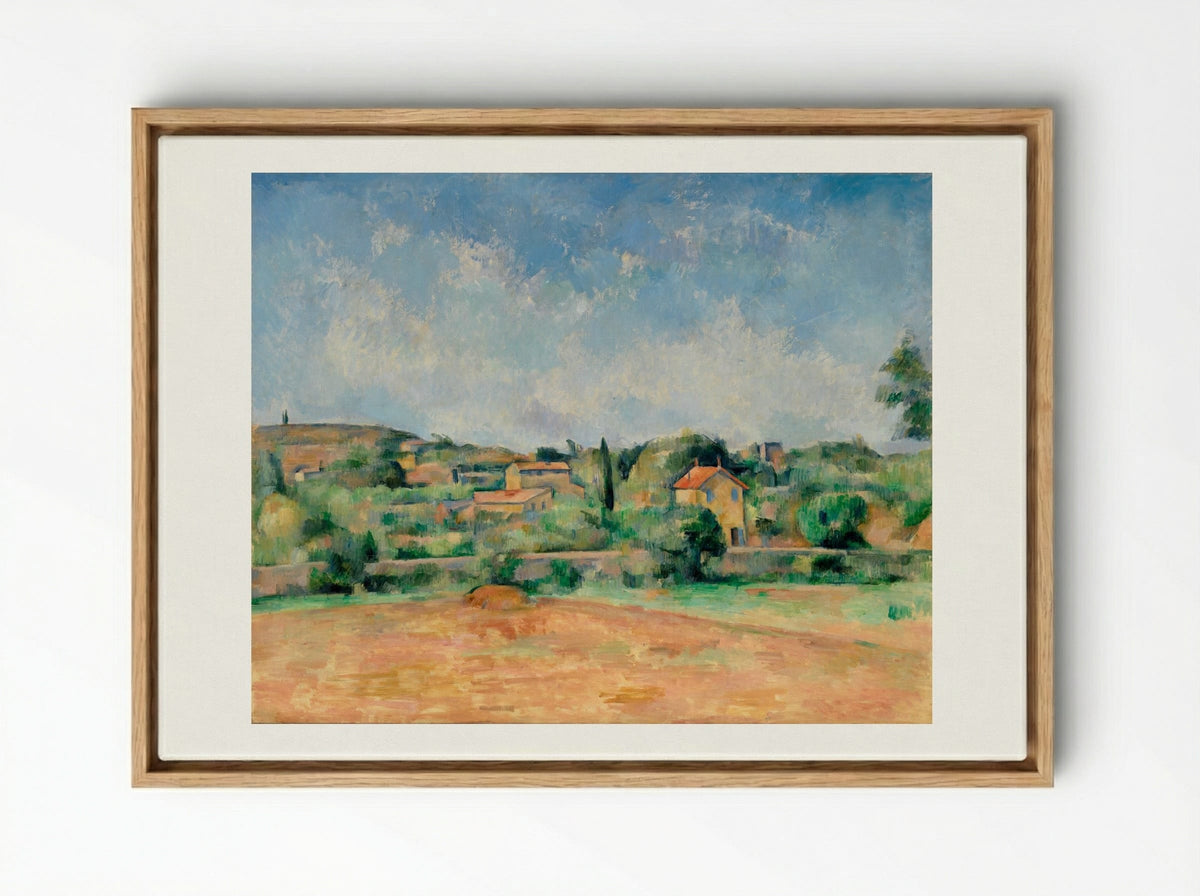 The Bellevue Plain (also called The Red Earth) - Paul Cézanne - Framed Canvas Wood