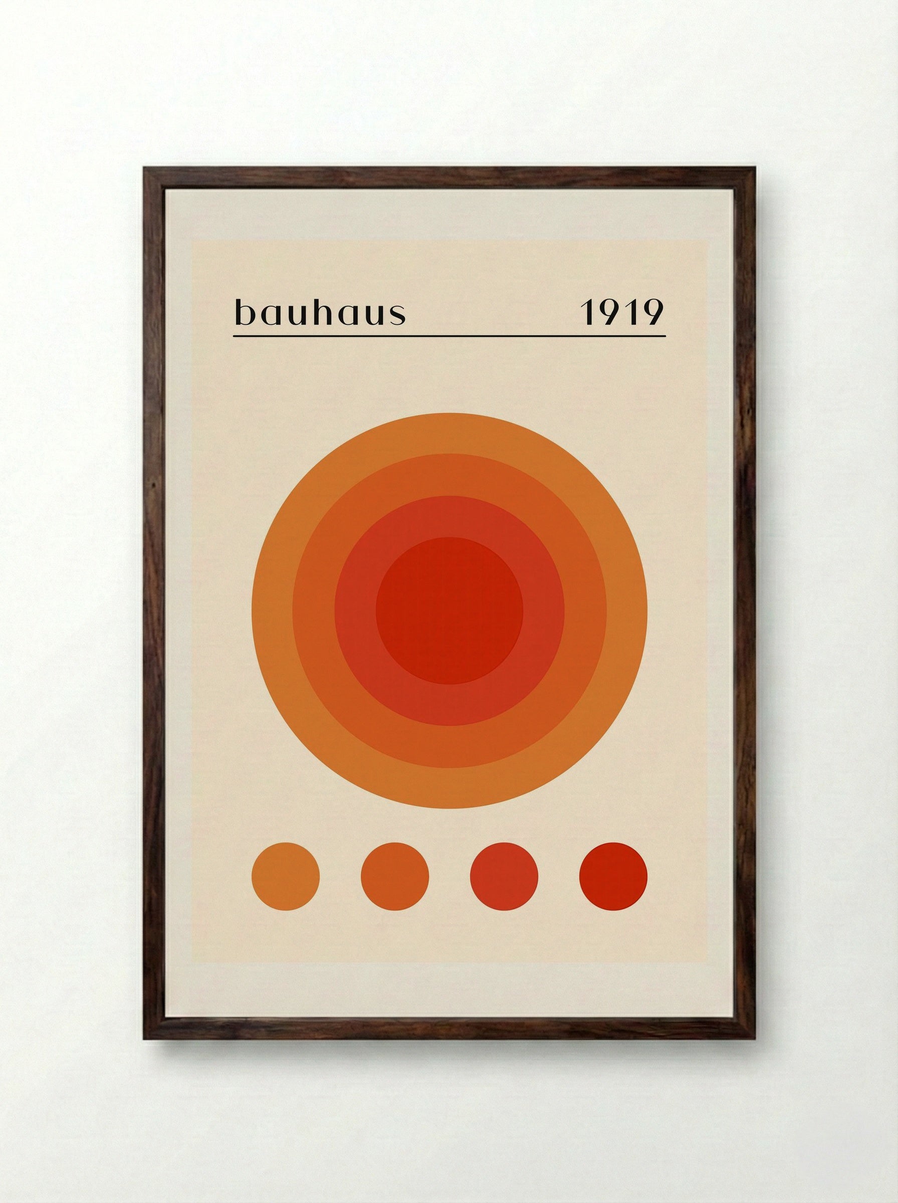 Bauhaus Radiant Circle - 1919 Exhibition Poster - Framed Print Dark Wood