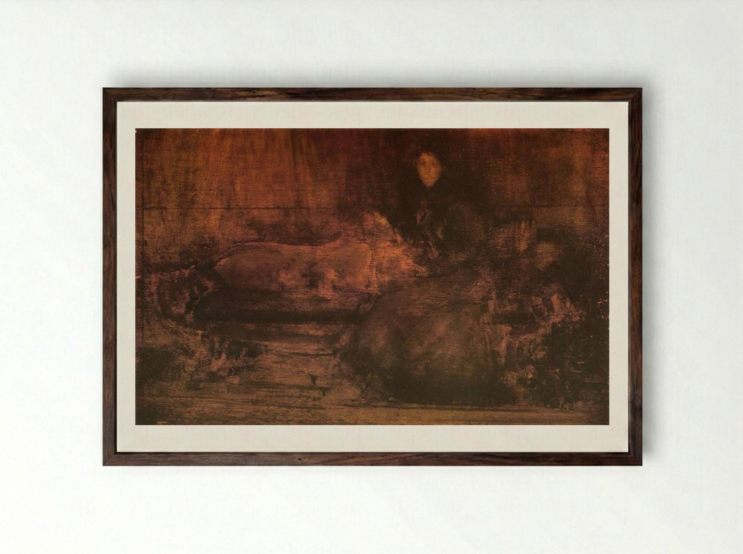 Brown and Gold: Portrait of Lady Eden - James McNeill Whistler - Framed Print Dark Wood