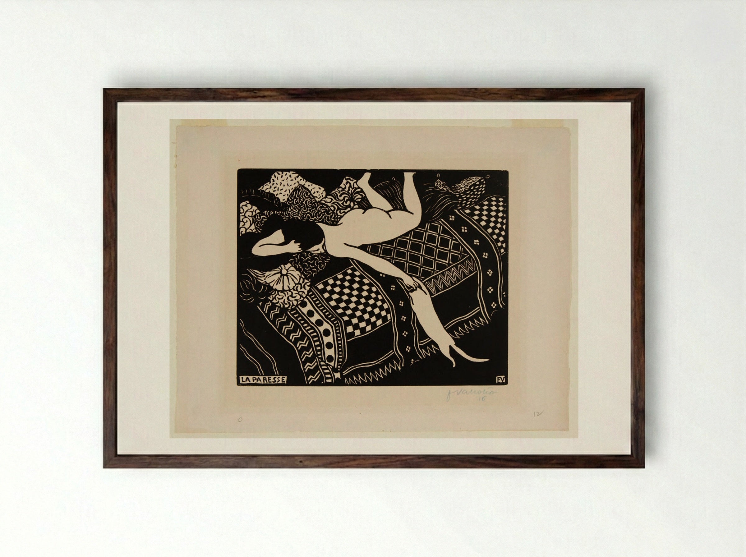 Laziness - Félix Vallotton - Framed Print Dark Wood
