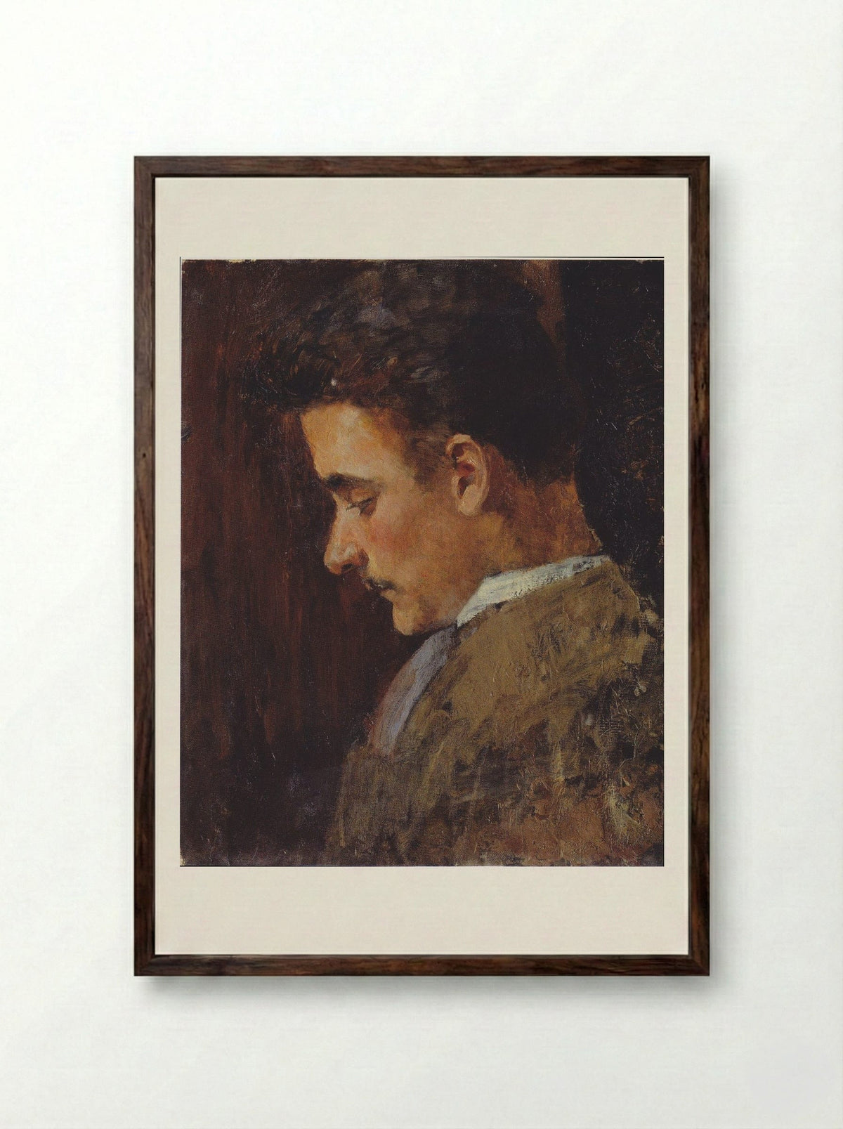 Rudolf Steindl, a brother of the artist - Koloman Moser - Framed Print Dark Wood