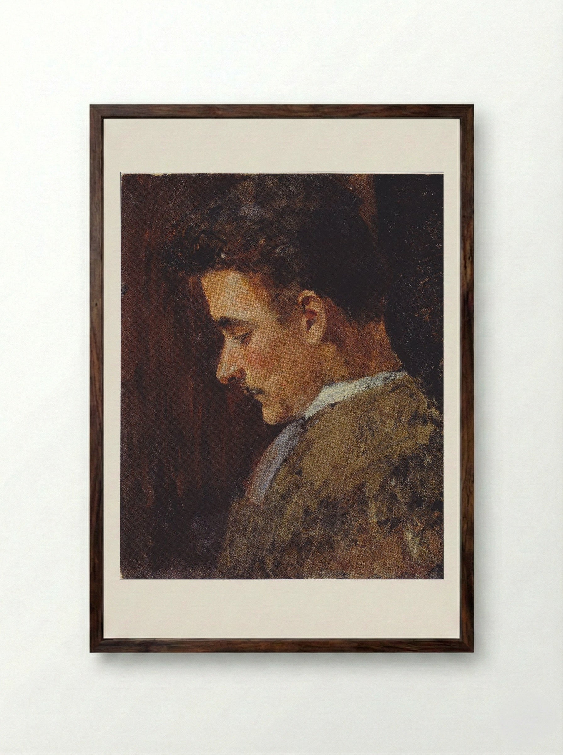 Rudolf Steindl, a brother of the artist - Koloman Moser - Framed Print Dark Wood