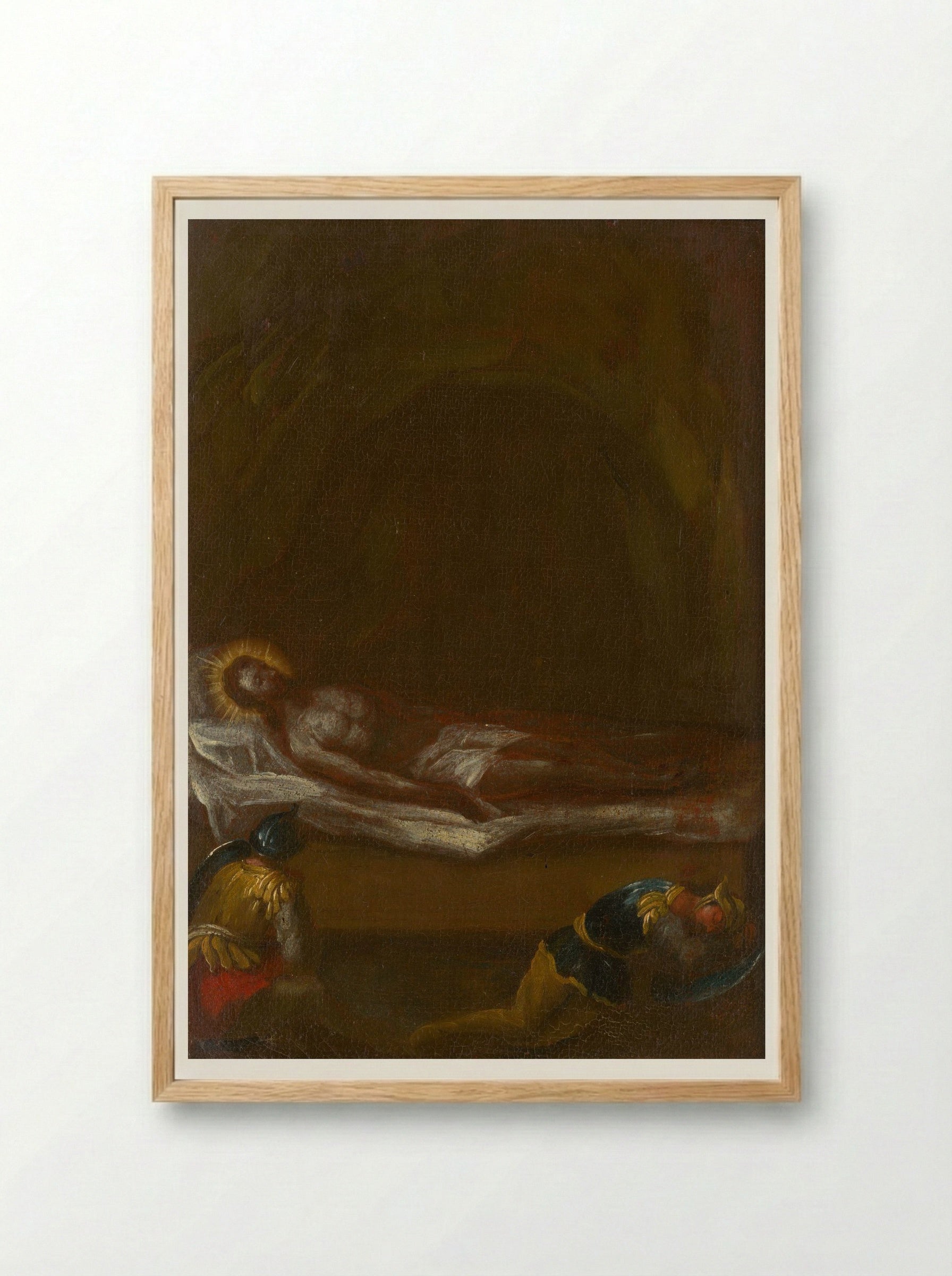 Jesus is Laid in the Tomb - Fine Art Print - Framed Print Wood