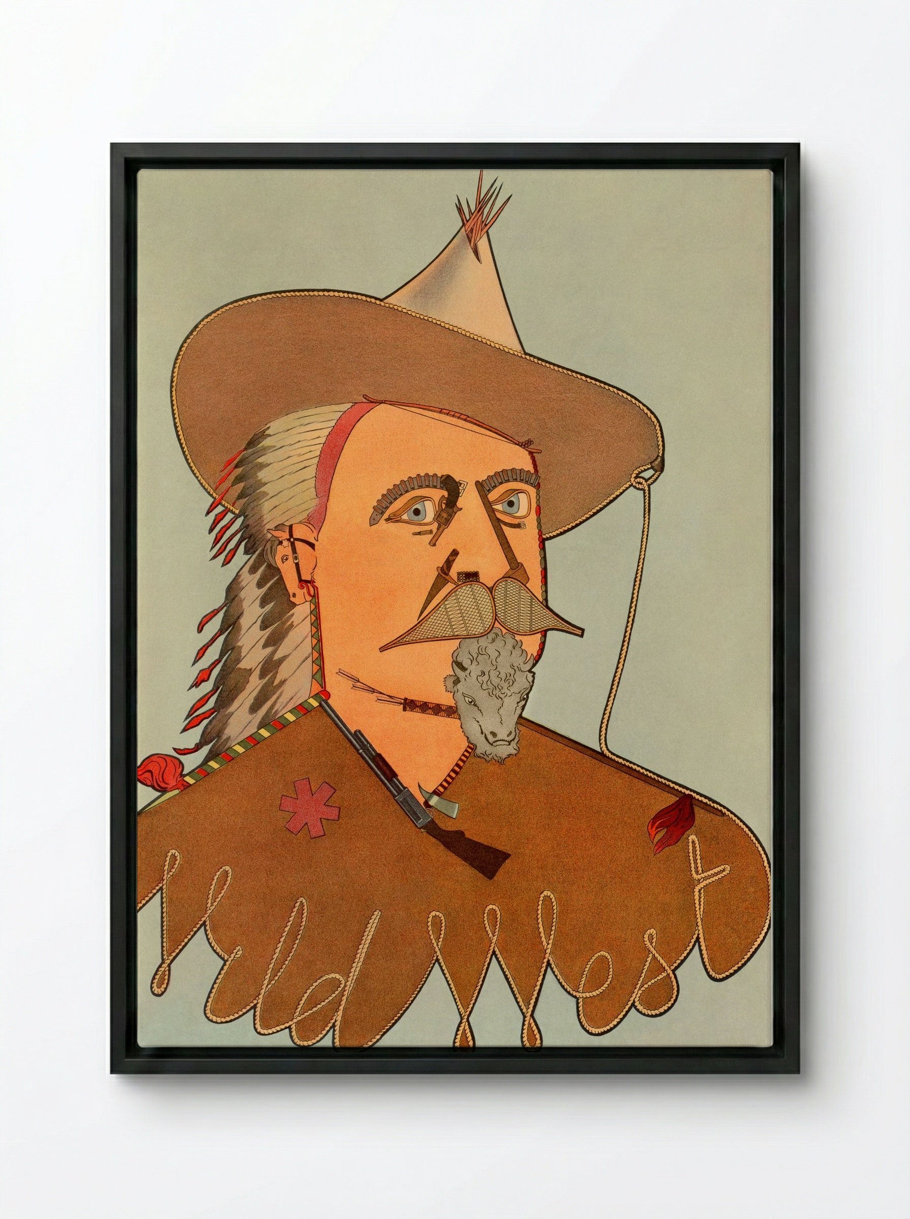 Wild West Portrait - Fine Art Print - Framed Canvas Black