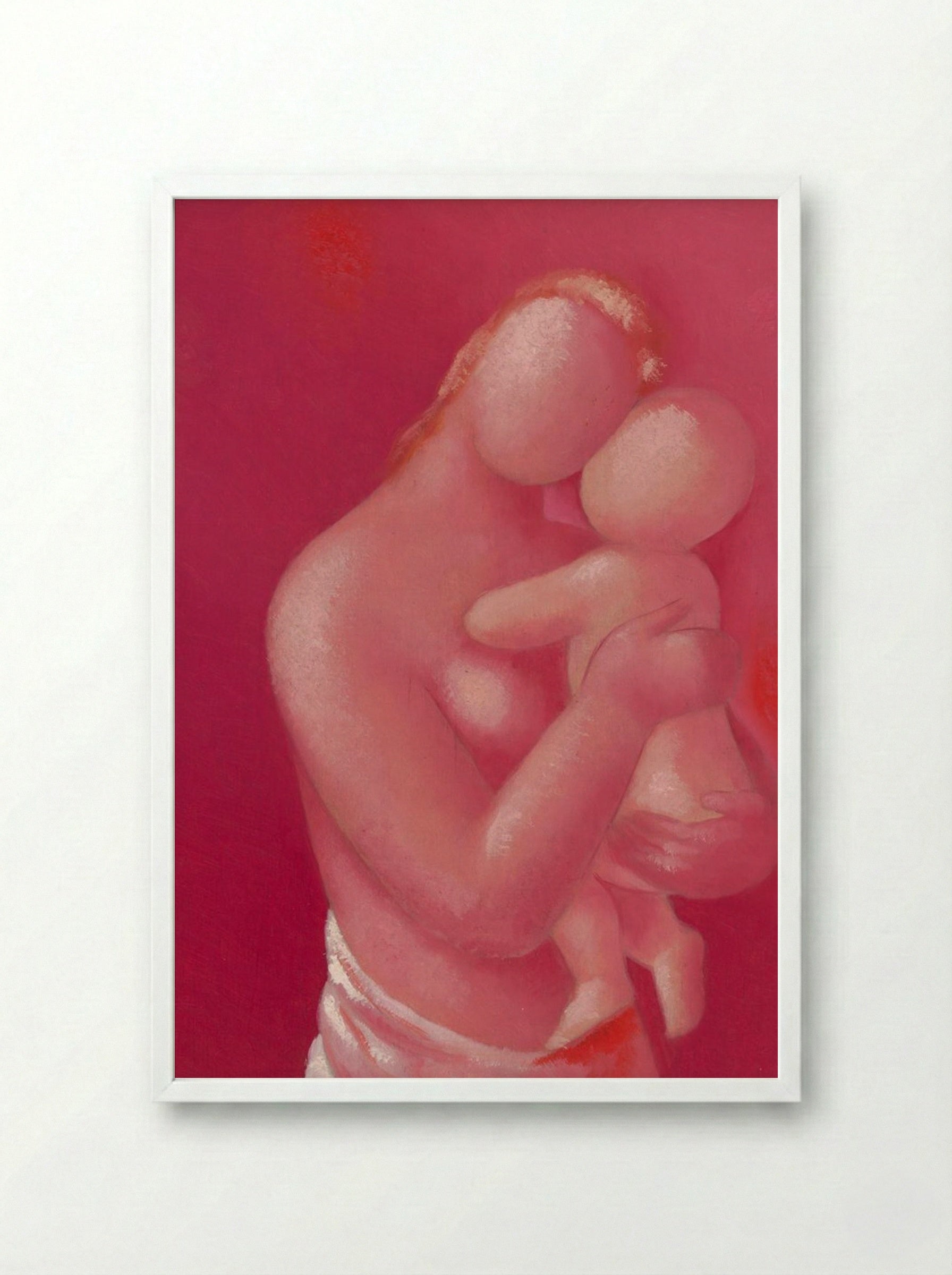Mother and Child - Mikuláš Galanda - Framed Print White