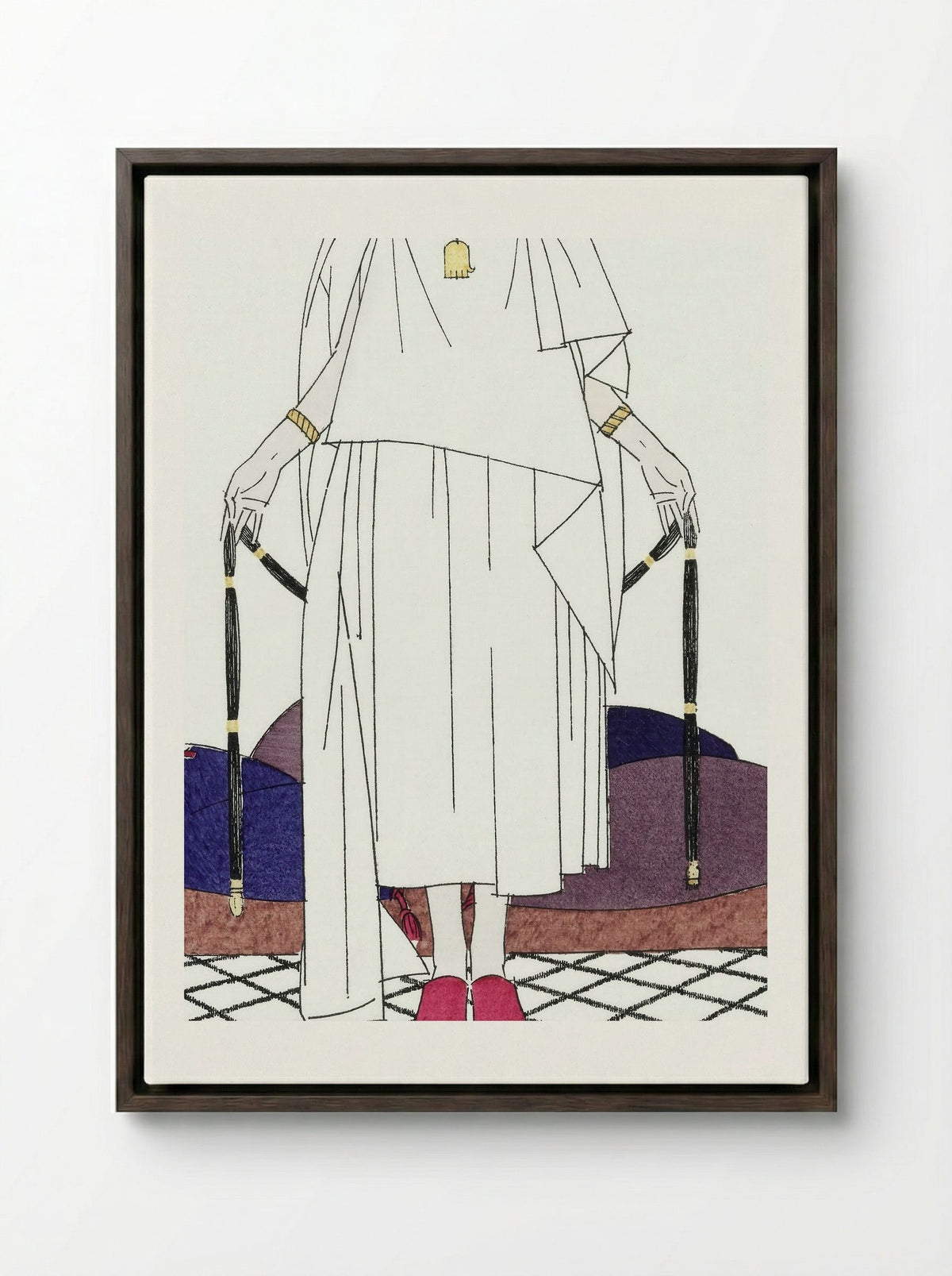 Les Beaux Jours de Fez ou la Fatma Improvisée - Bernard Boutet de Monvel - Framed Canvas Dark Wood