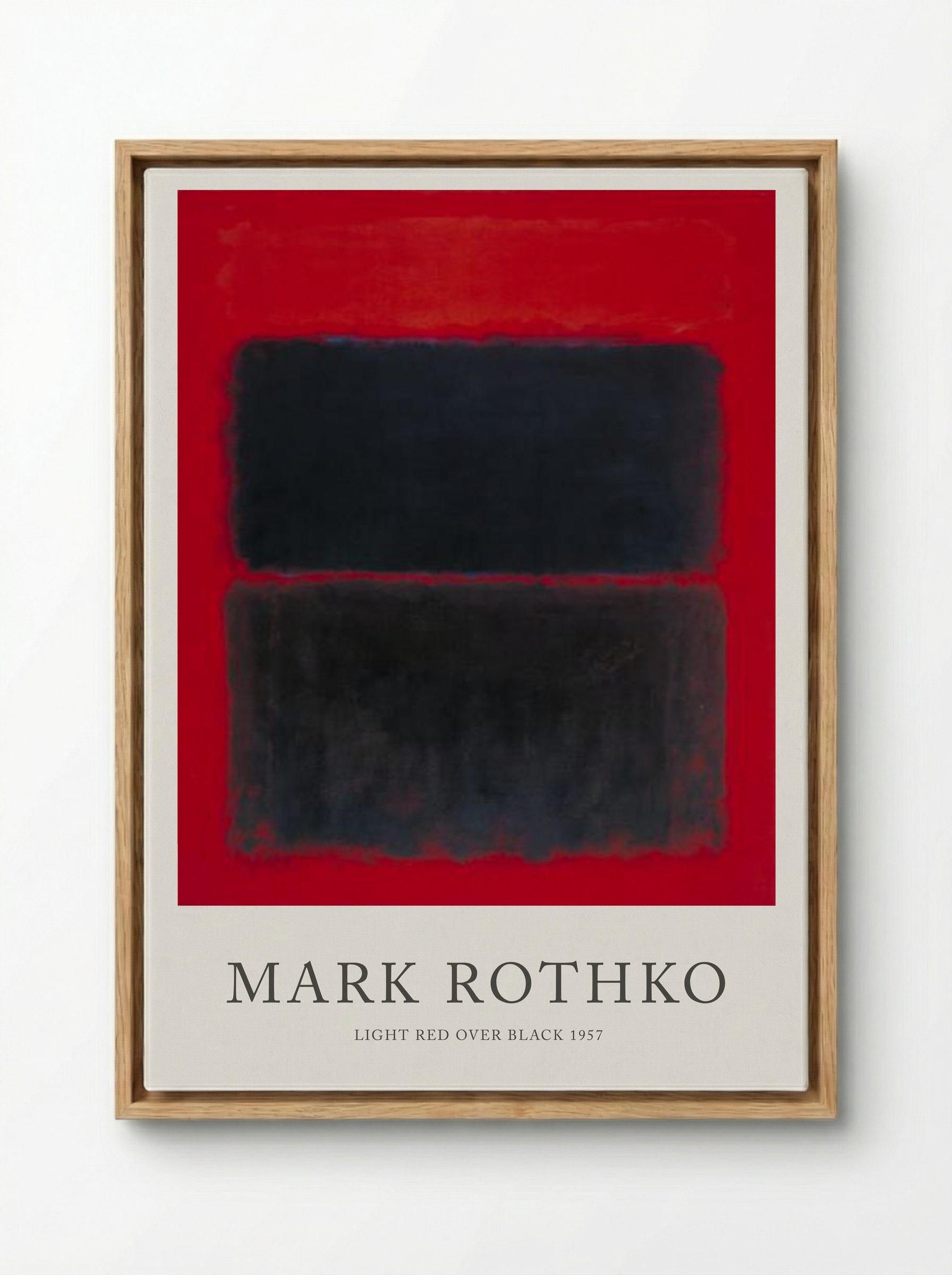 Light Red Over Black - Mark Rothko - Framed Canvas Wood