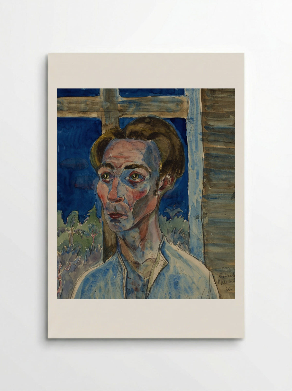 Myself with a Window Frame Cross - Hermann Max Pechstein - Poster