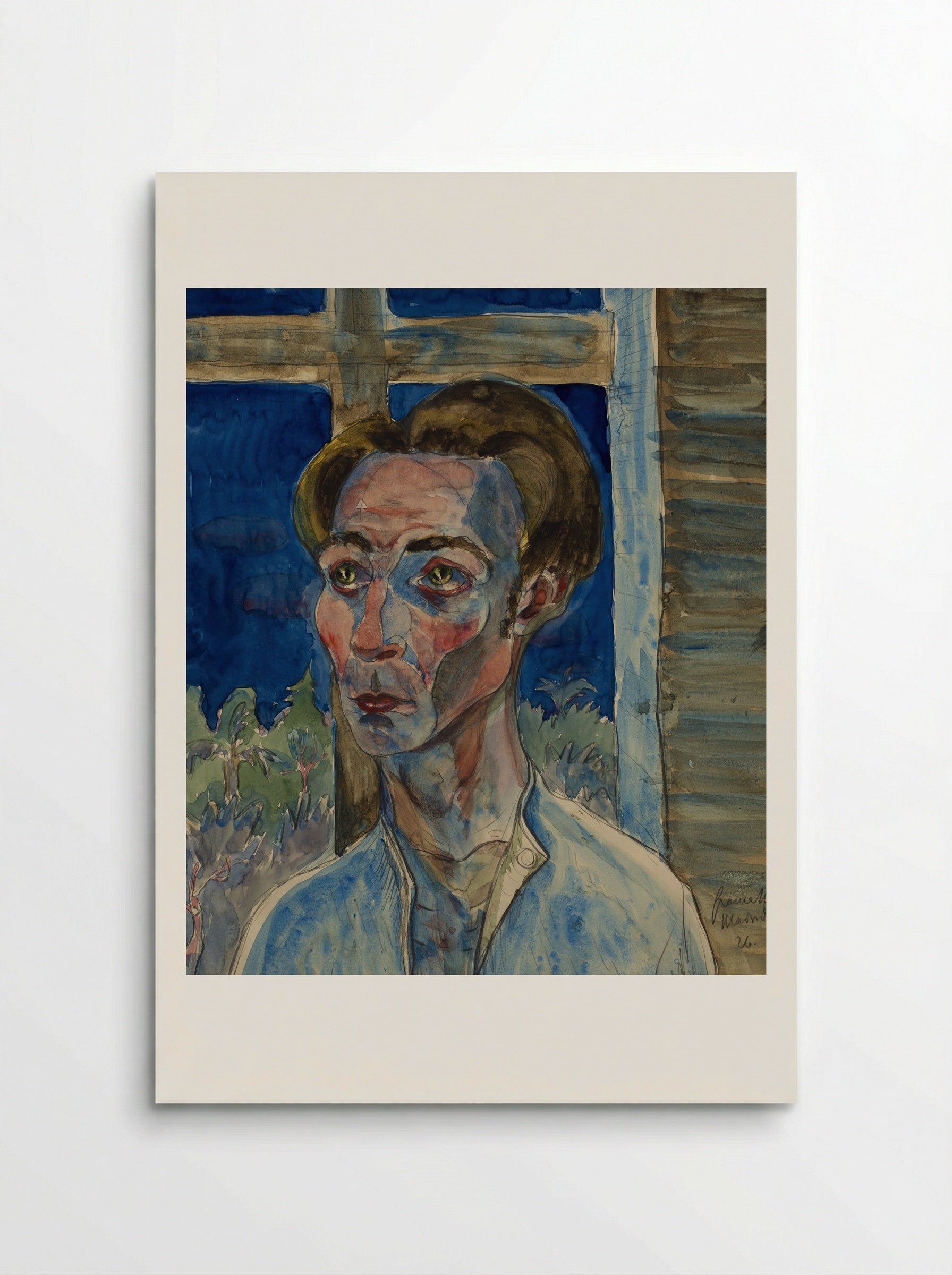 Myself with a Window Frame Cross - Hermann Max Pechstein - Poster