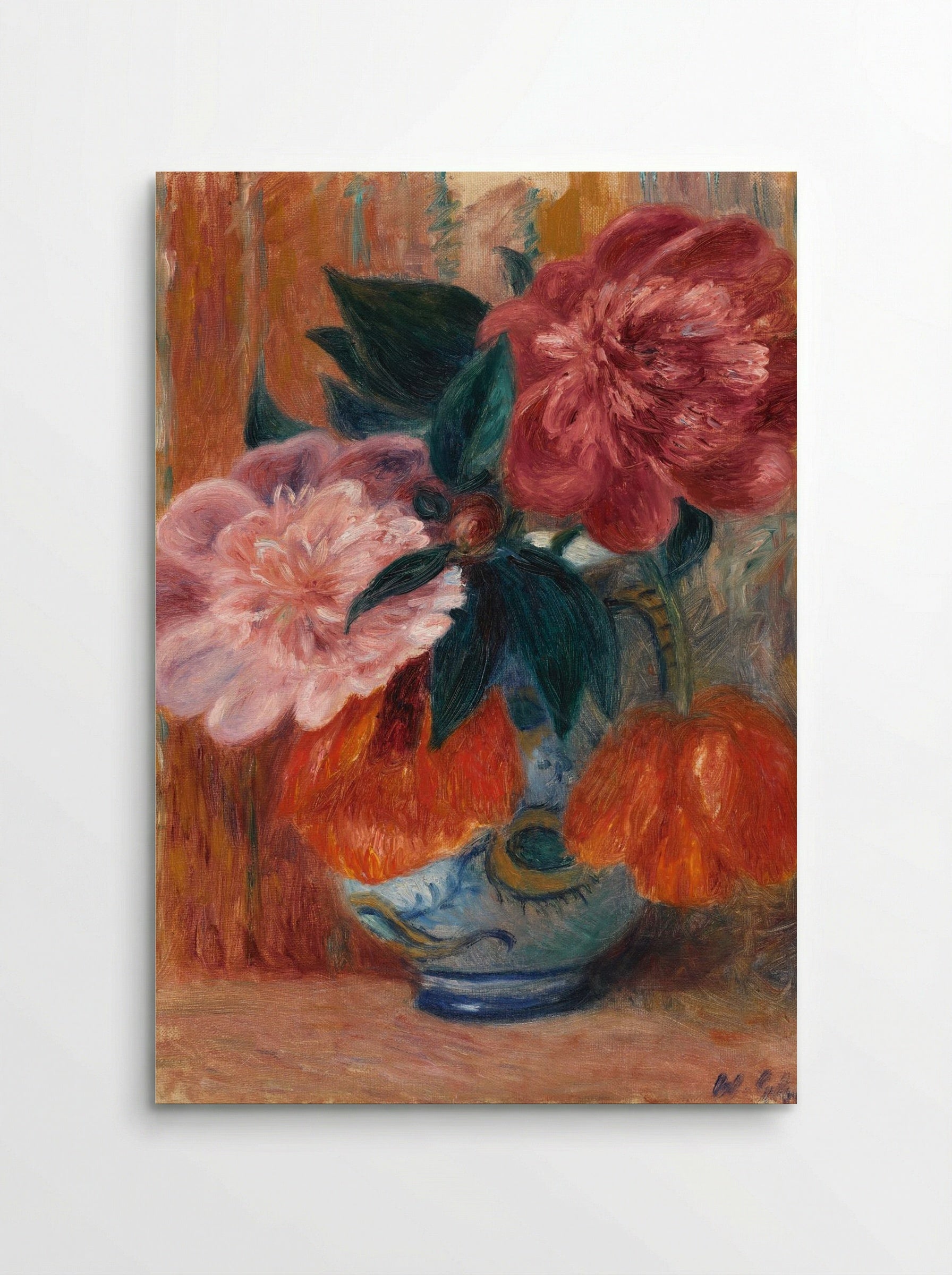 Tulips and Peonies in Pitcher - William James Glackens - Poster