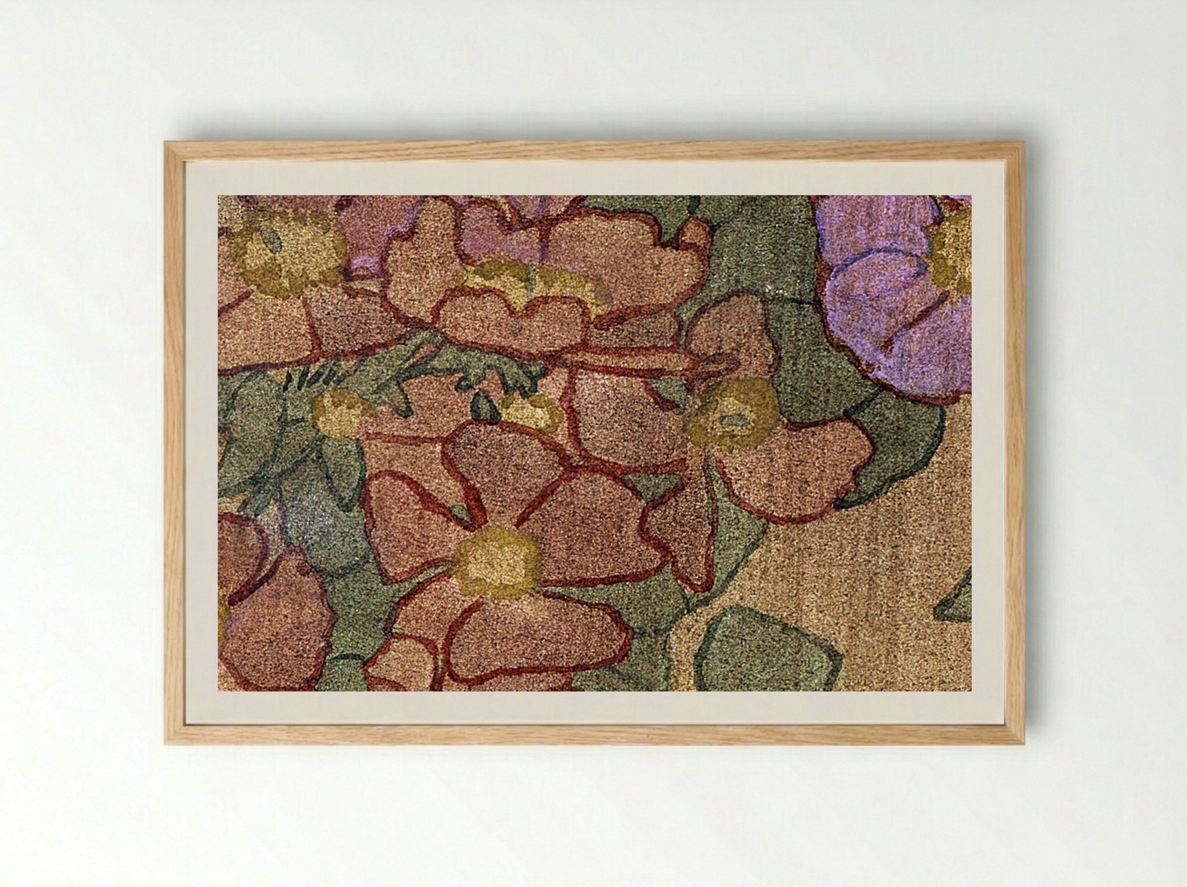 Pink Roses on Terracotta Color Ground (1915) - Hannah Borger Overbeck - Framed Print Wood