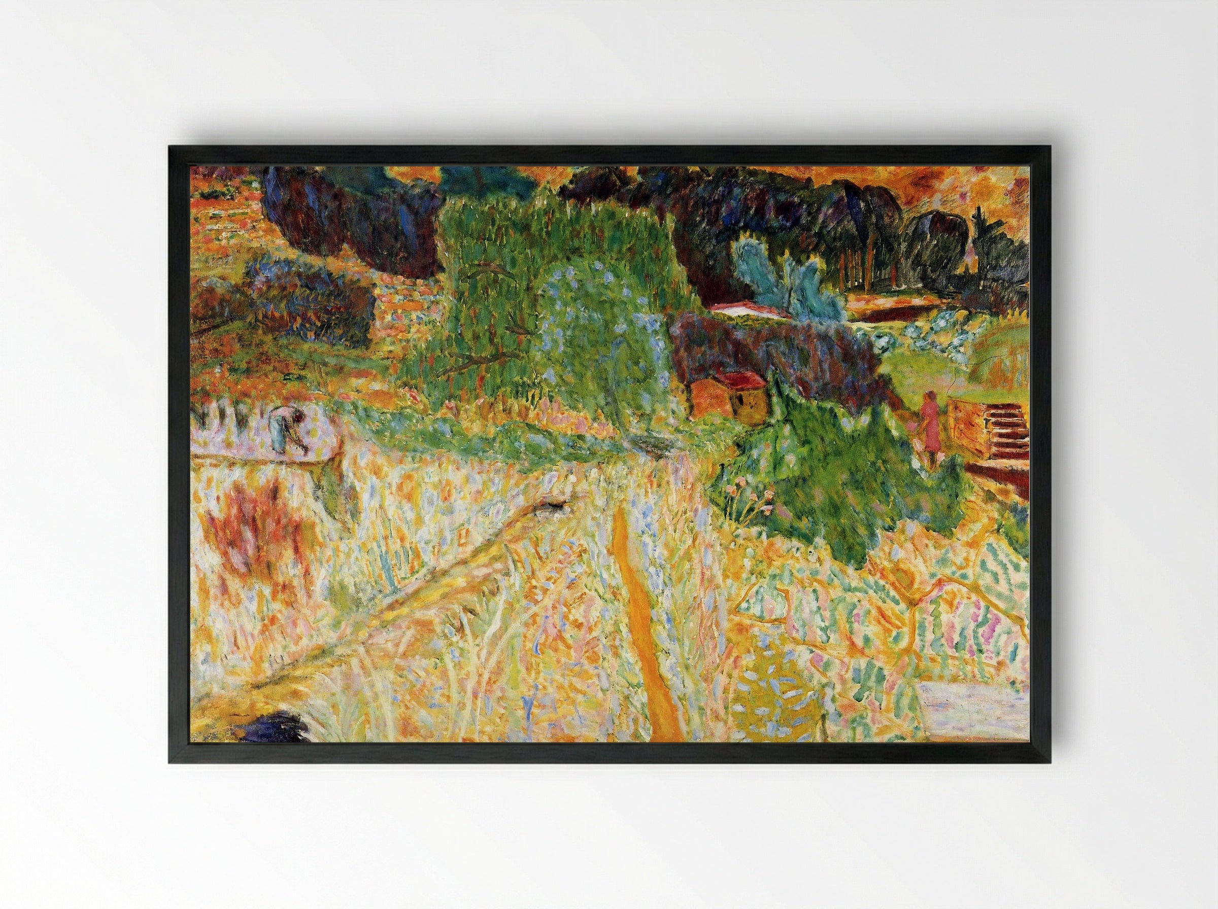 View from the Artist's Studio, Le Cannet - Pierre Bonnard - Framed Print Black