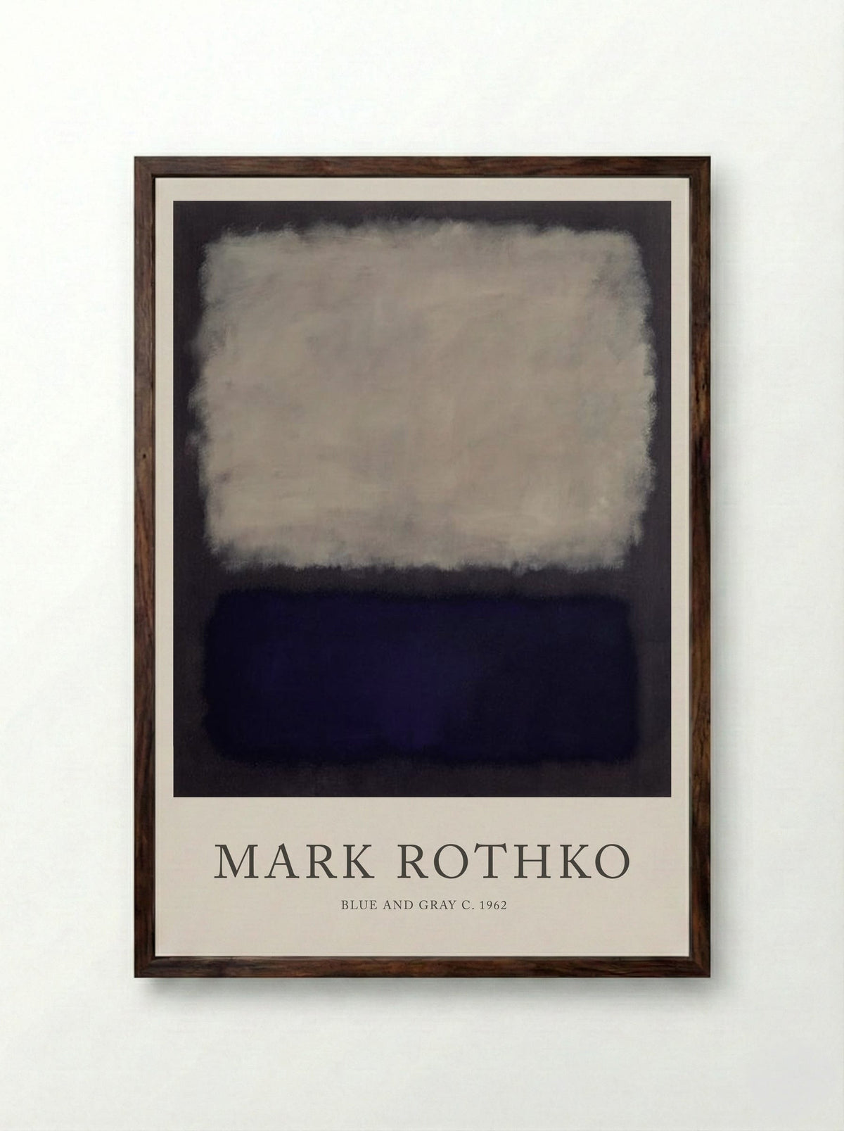 Blue and Gray - Mark Rothko - Framed Print Dark Wood
