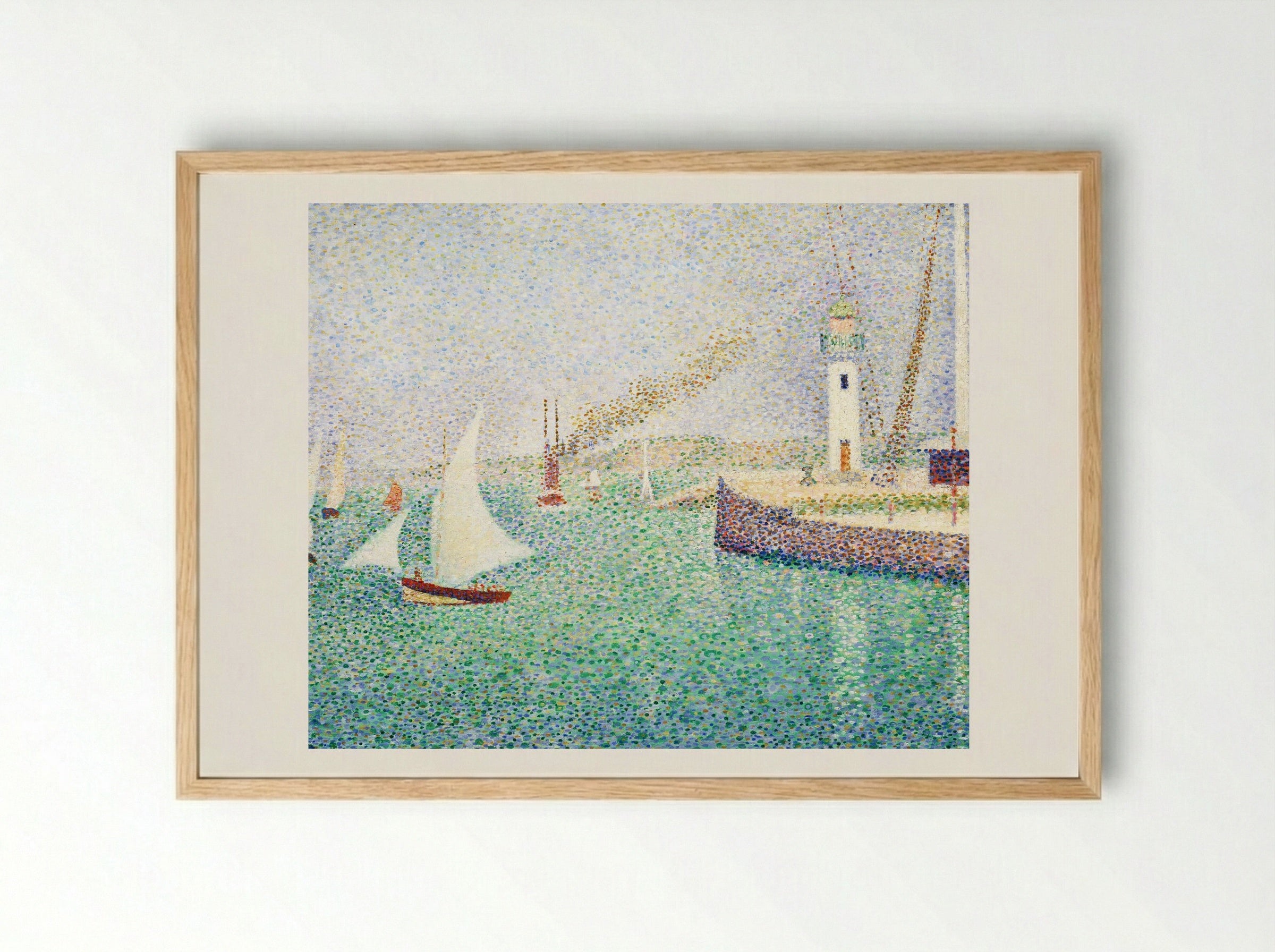 Entrance of The Port of Honfleur - Georges Seurat - Framed Print Wood