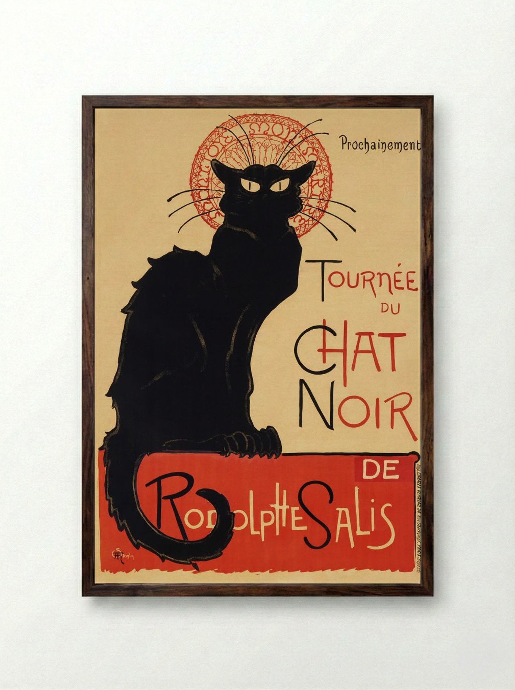 Tournée du Chat Noir - Théophile Alexandre Steinlen - Framed Print Dark Wood