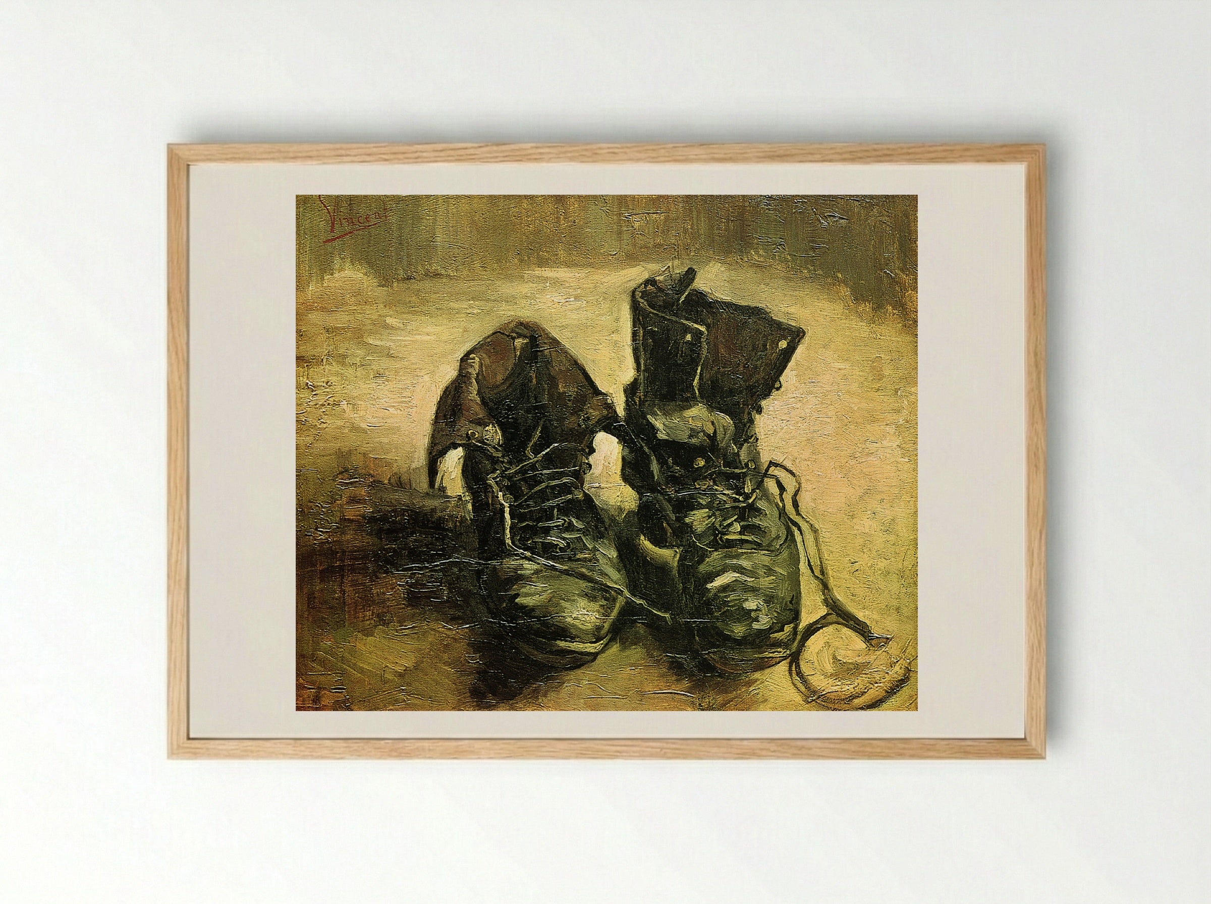 A Pair of Shoes - Vincent van Gogh - Framed Print Wood