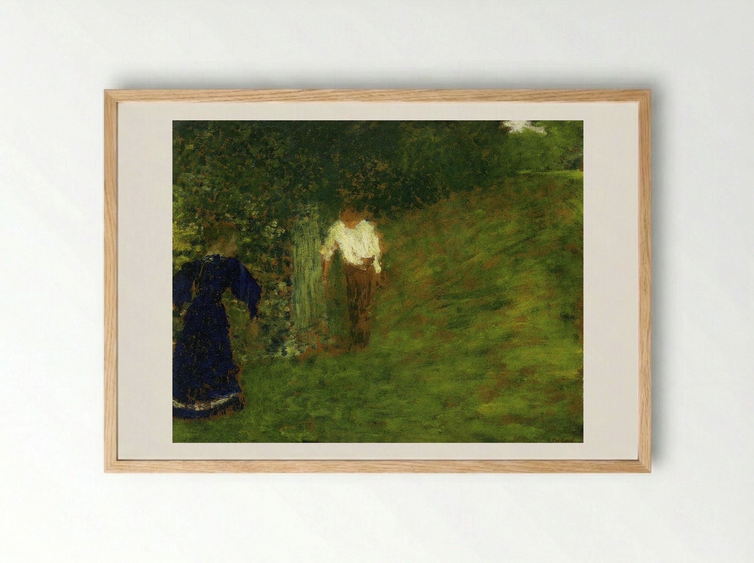 Man and Woman beneath a Tree - Édouard Vuillard - Framed Print Wood