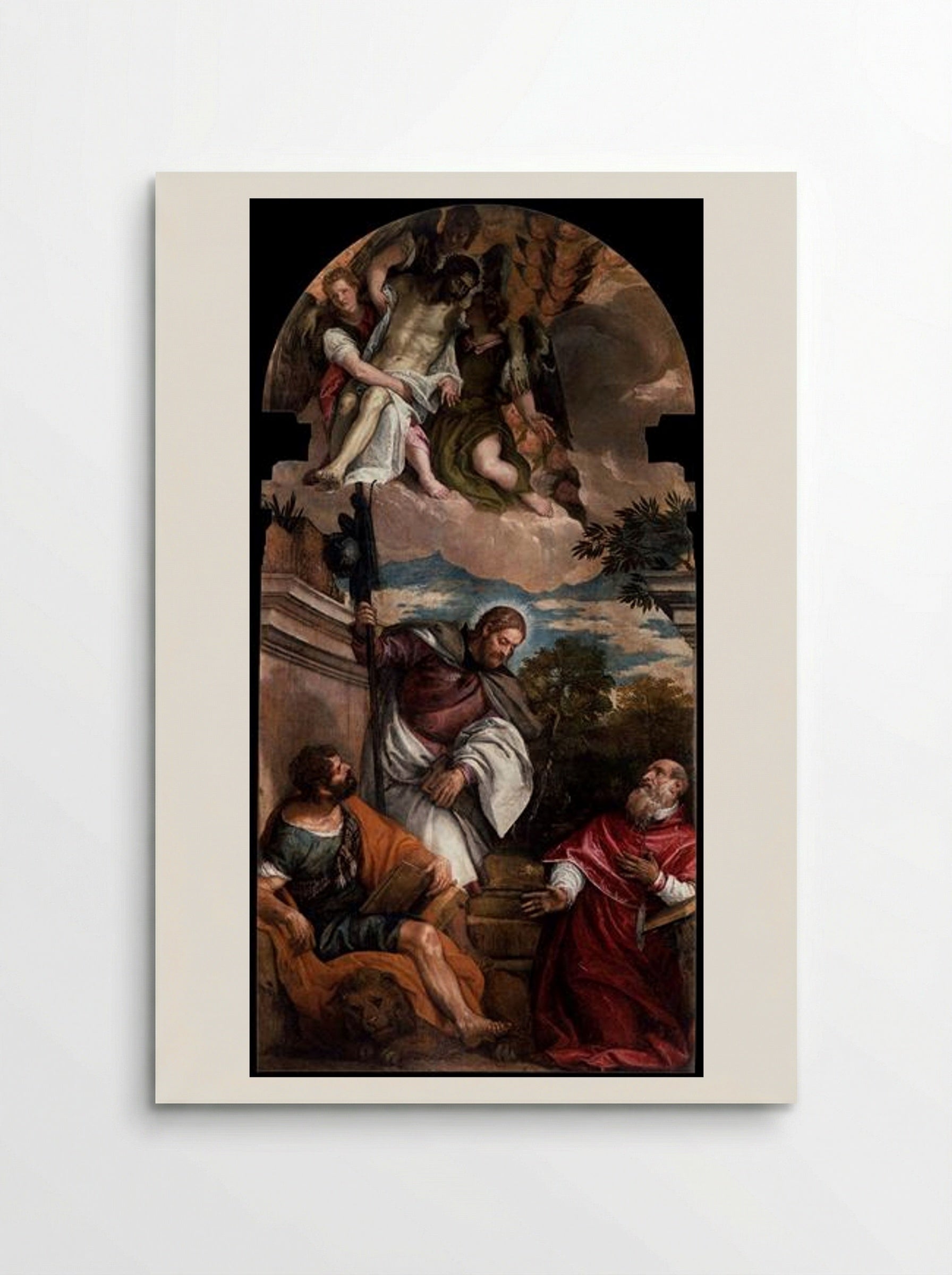 Sts Mark, James and Jerome with the Dead Christ Borne by Angels - Paolo Veronese - Poster