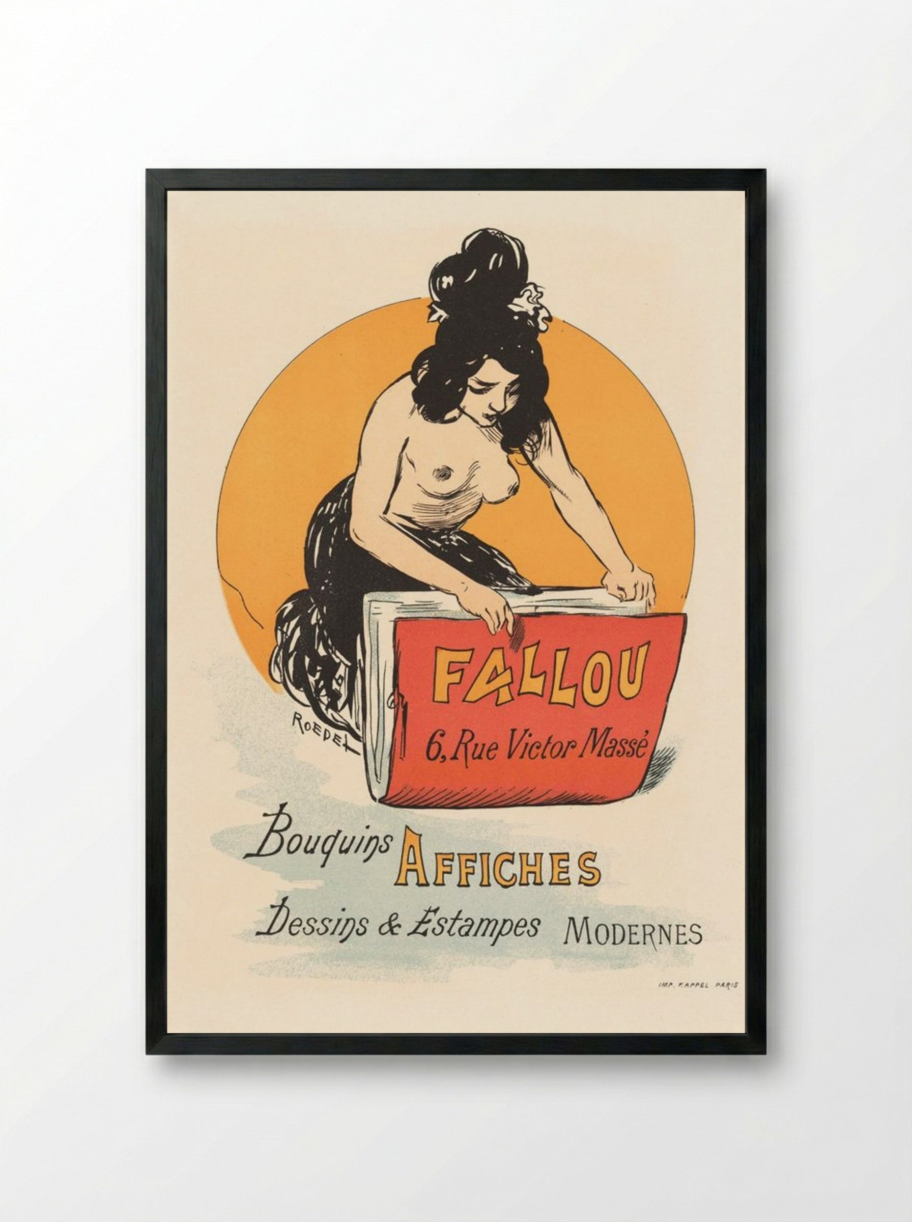 Affiche pour Book- en Prenthandel Fallou te Parijs - Roedel - Framed Print Black