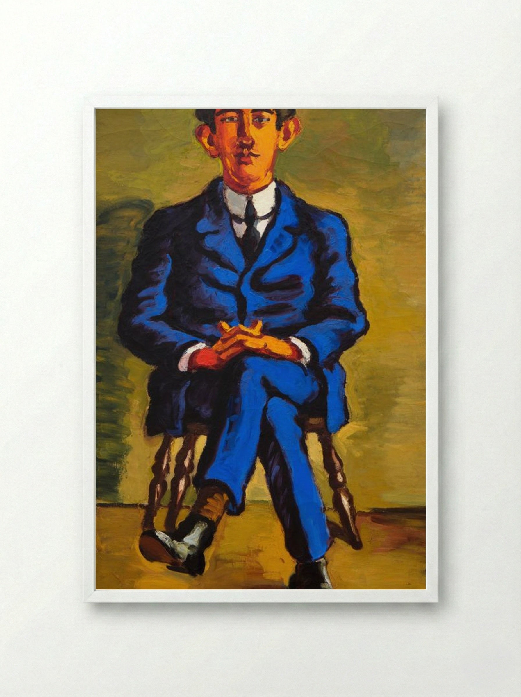 Portrait of the Poet Emil Bønnelycke - Vilhelm Lundstrøm - Framed Print White
