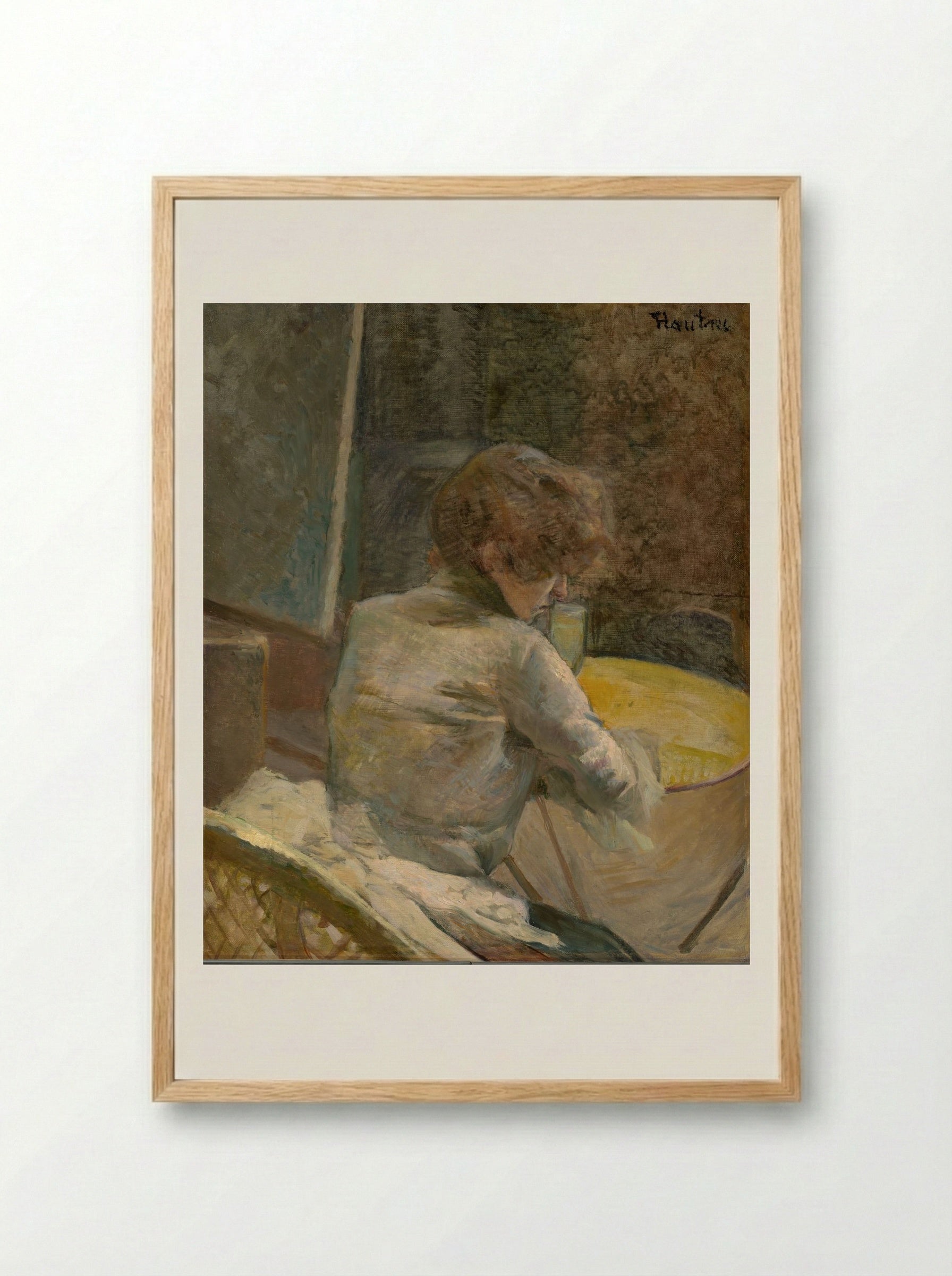 Waiting - Henri de Toulouse-Lautrec - Framed Print Wood
