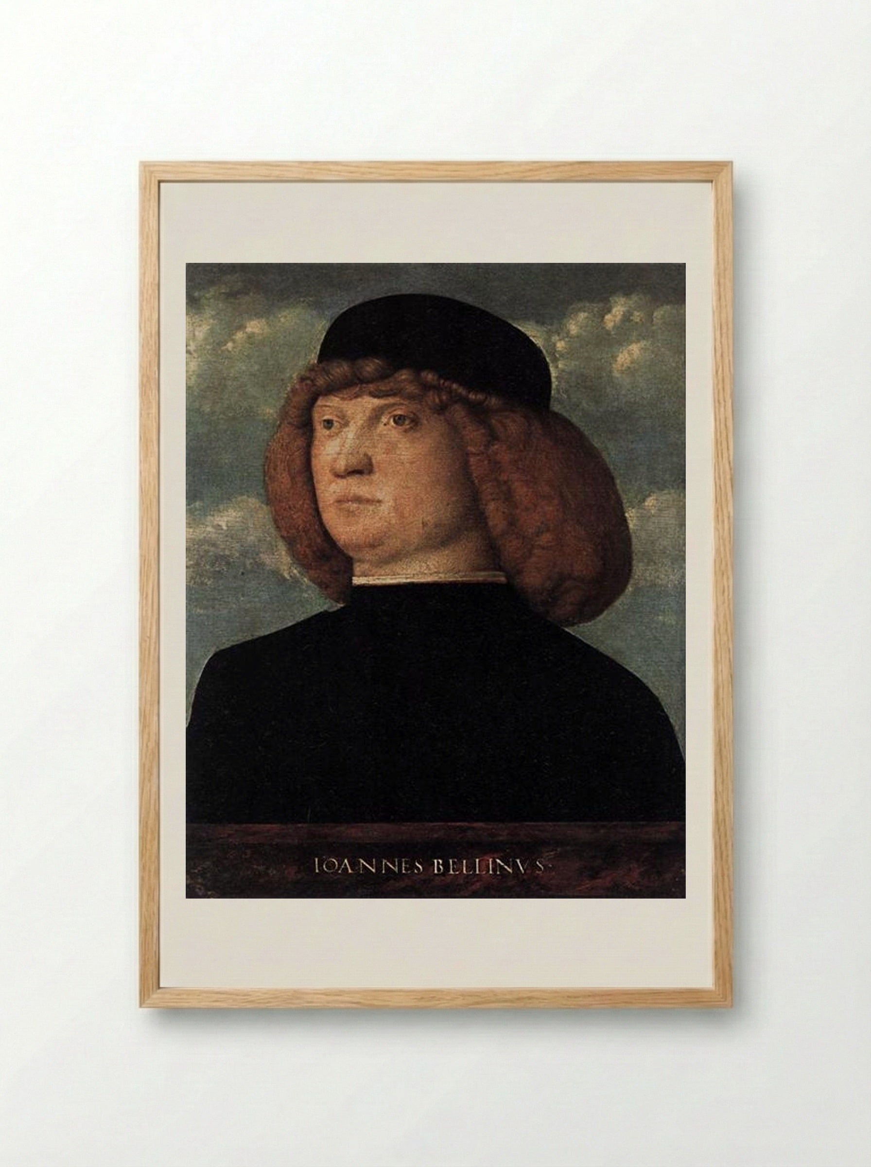 Portrait of a Young Man - Giovanni Bellini - Framed Print Wood