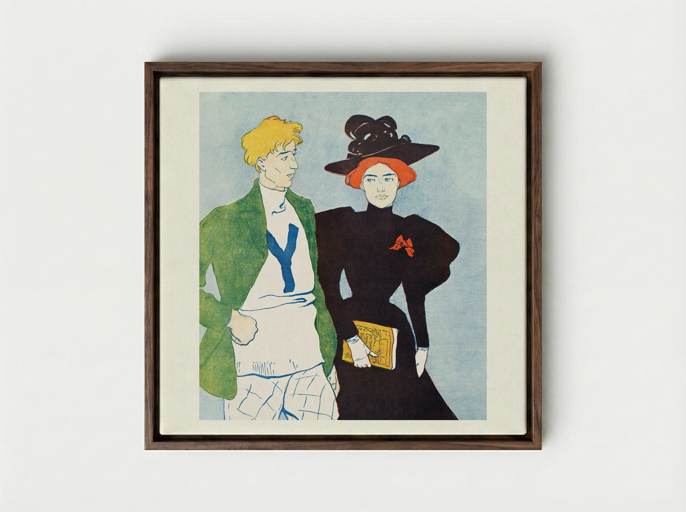 Harper's November - Edward Penfield - Framed Canvas Dark Wood