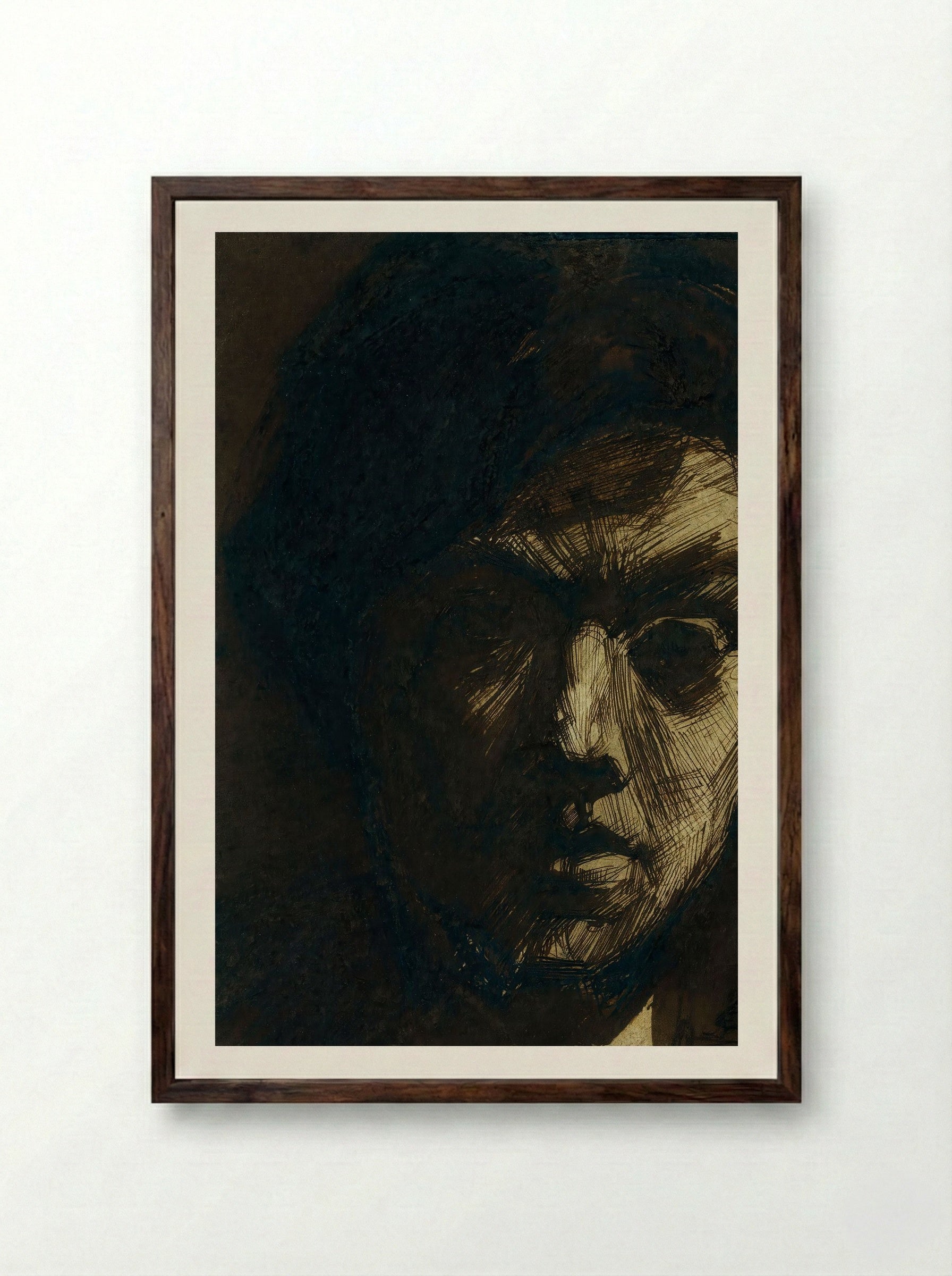 Self-Portrait of the Painter Jan Toorop - Jan Toorop - Framed Print Dark Wood
