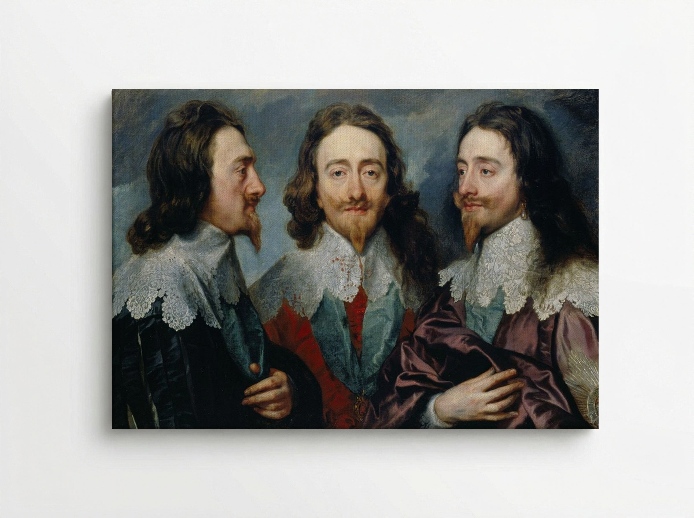 Charles I in Three Positions - Sir Anthony van Dyck - Canvas