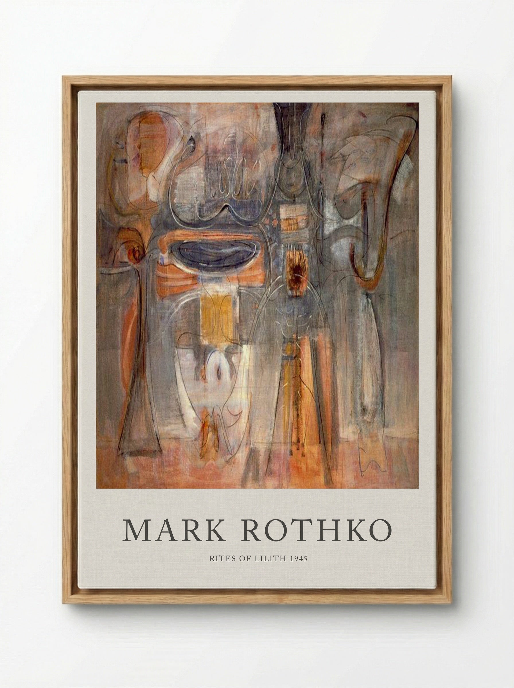Rites of Lilith - Mark Rothko - Framed Canvas Wood