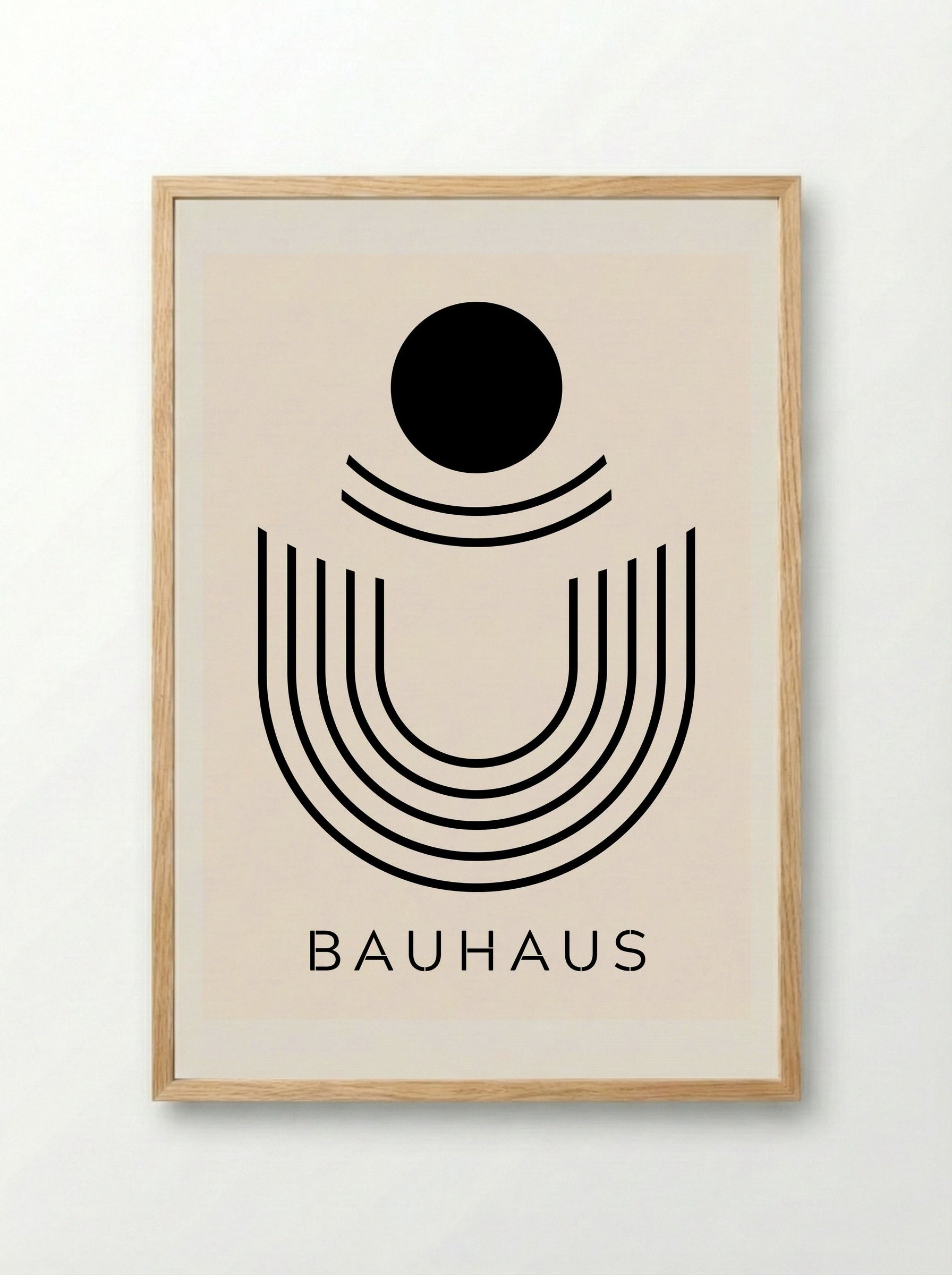 Bauhaus Arches and Orbit - Framed Print Wood