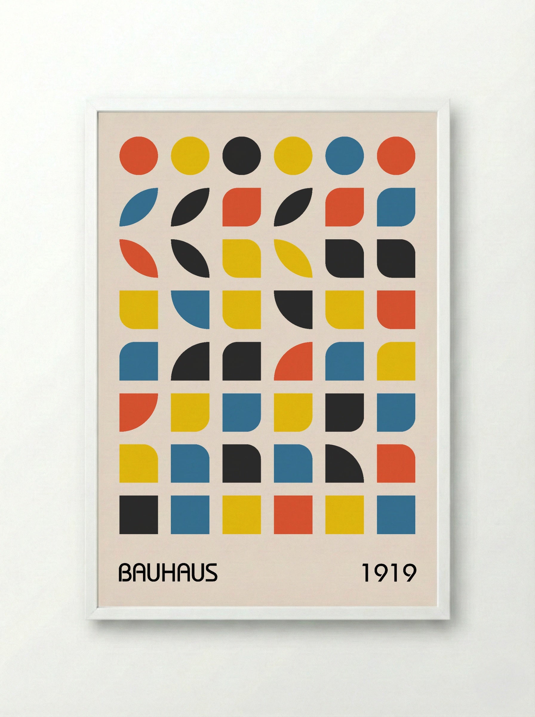 Bauhaus 1919 Geometric Colour Grid – Primary Modernist Print