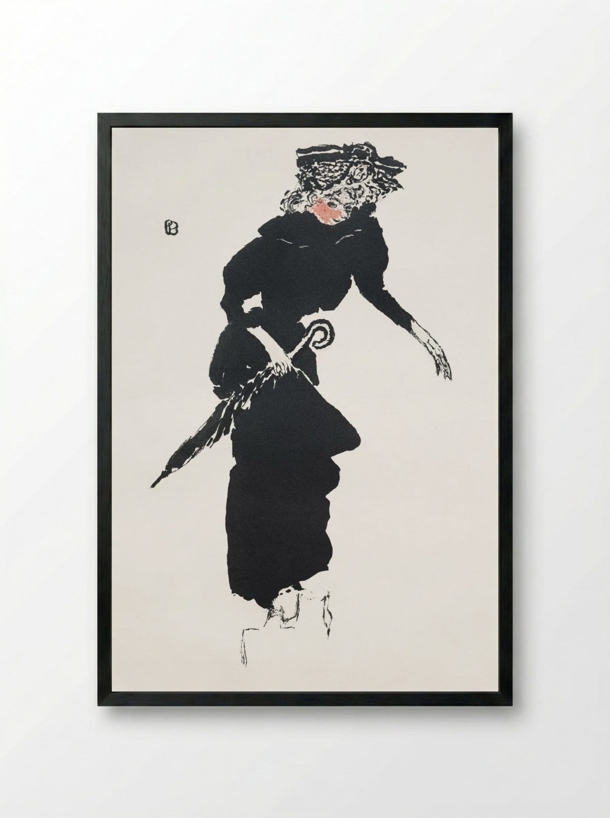 Woman with an Umbrella - Pierre Bonnard - Framed Print Black