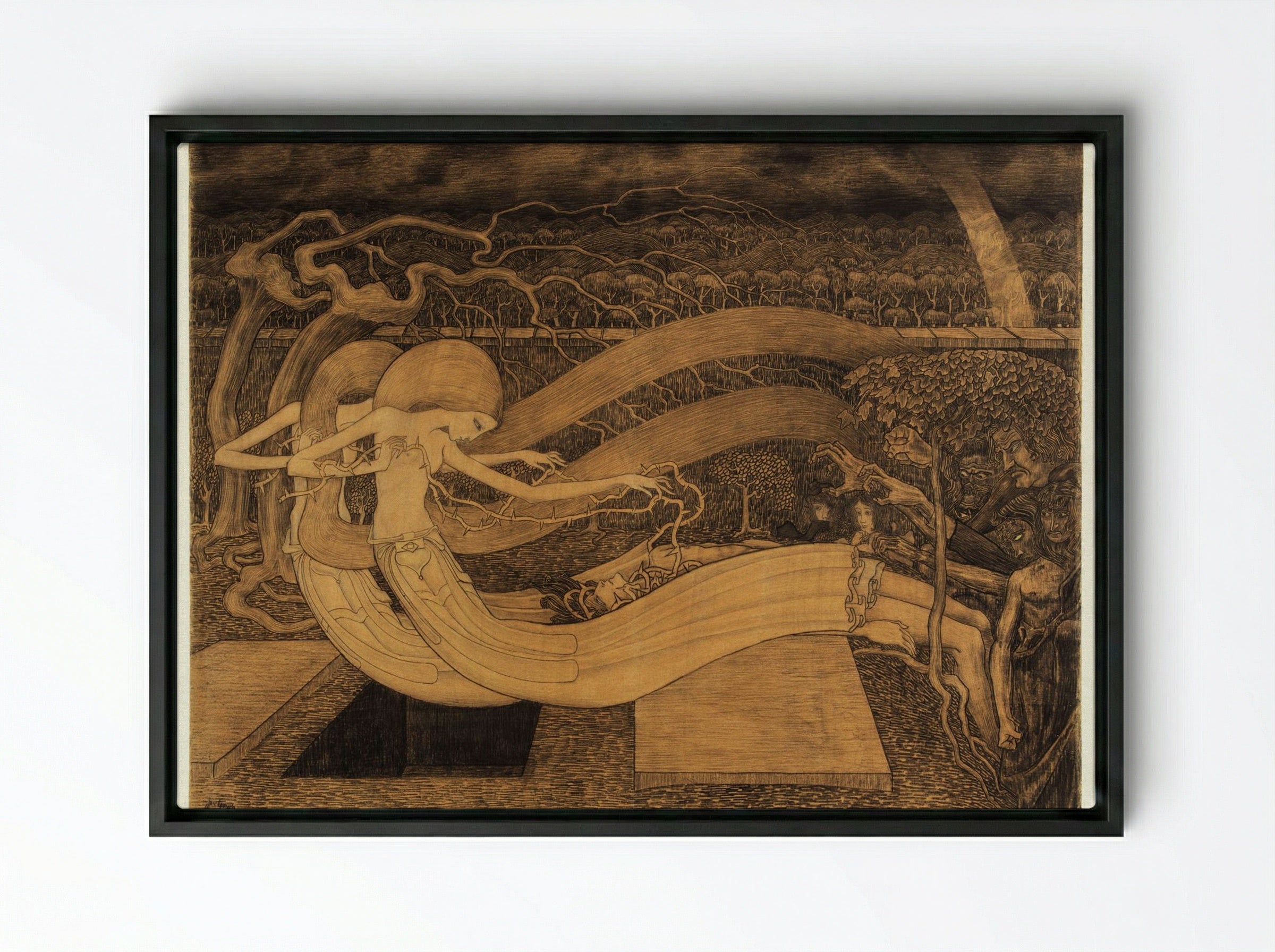 O Grave, Where is Thy Victory? - Jan Toorop - Framed Canvas Black